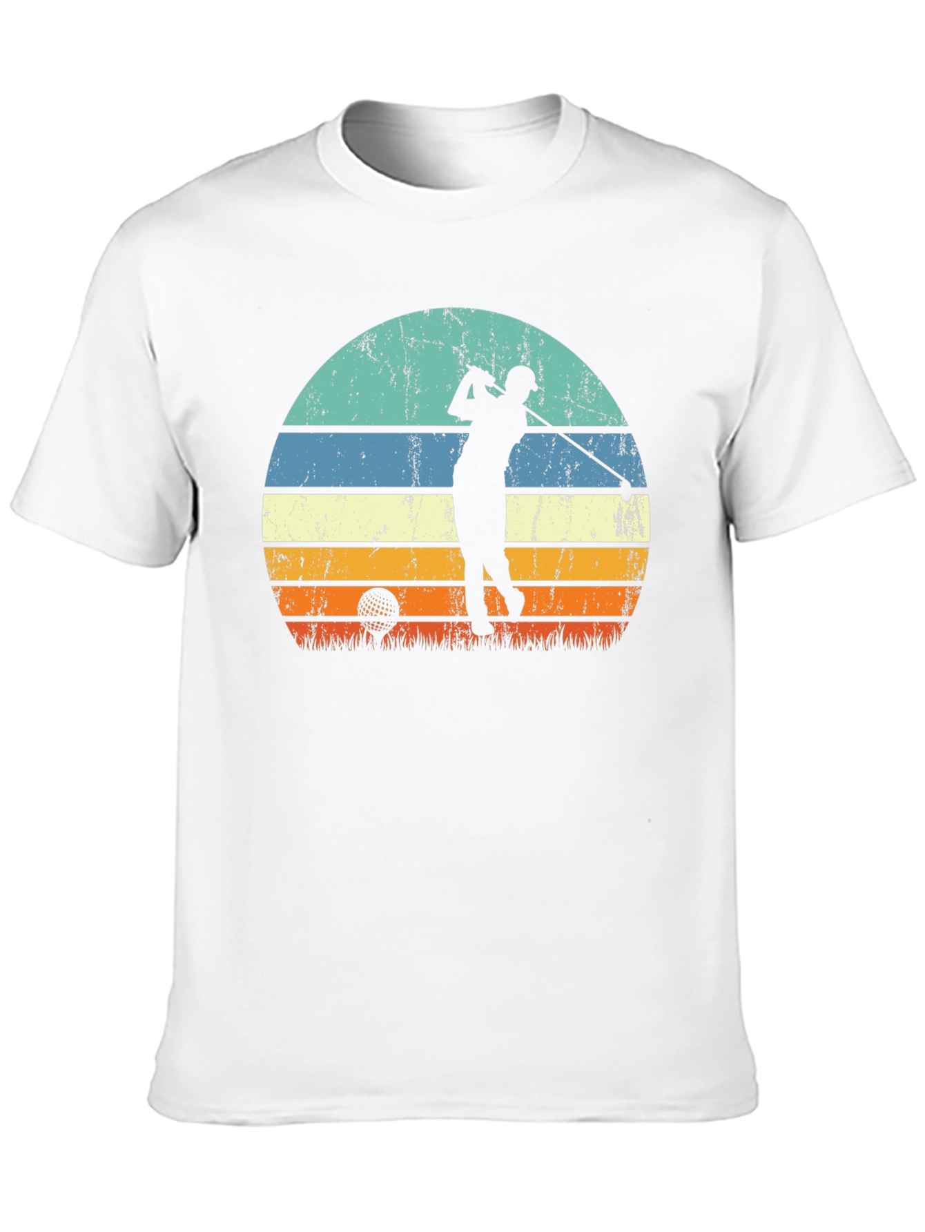 Black Retro Golf Sunset Tee - Black Graphic T-Shirt view 10