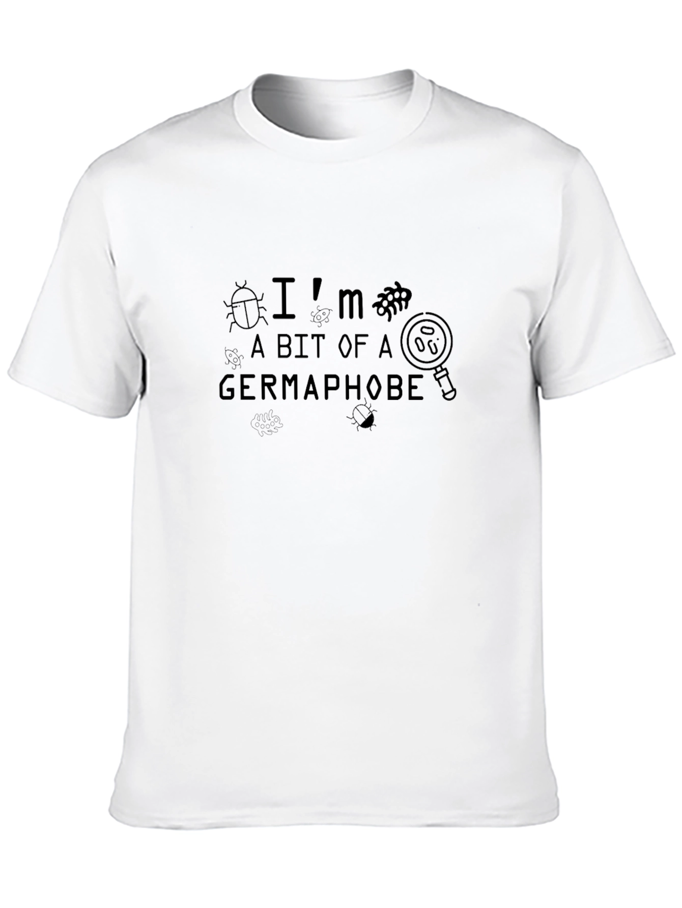 Black Germaphobe Graphic T-Shirt - Novelty Bug Design view 10