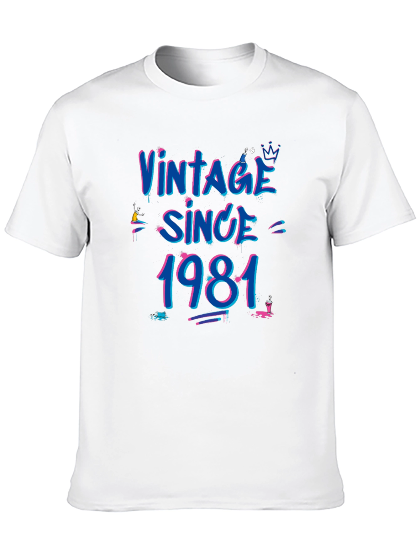 Black Vintage Since 1981 Black T-Shirt view 10
