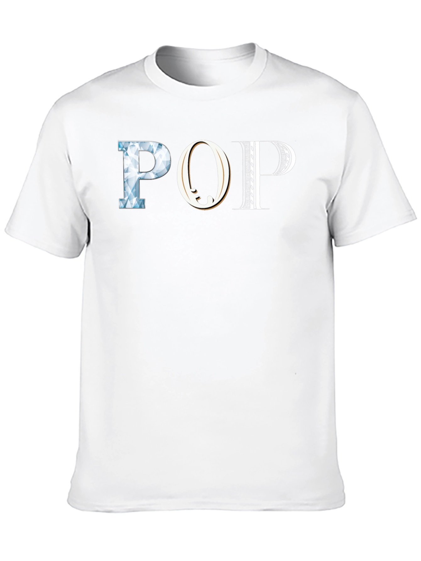Black Stylish "POP" Graphic Print Black T-Shirt view 10