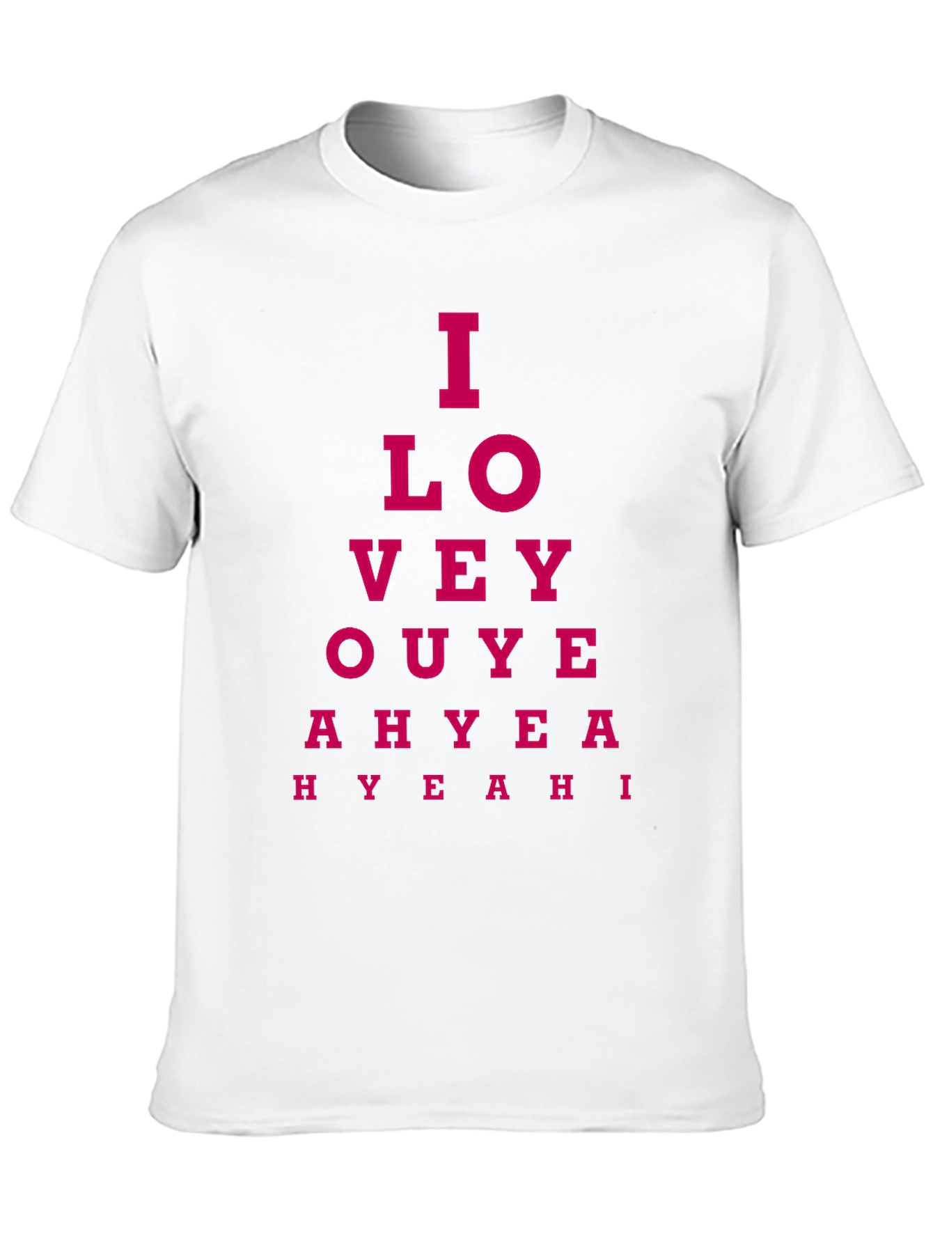 Black I Love You, Yeah! Eye Chart T-Shirt - Black view 10