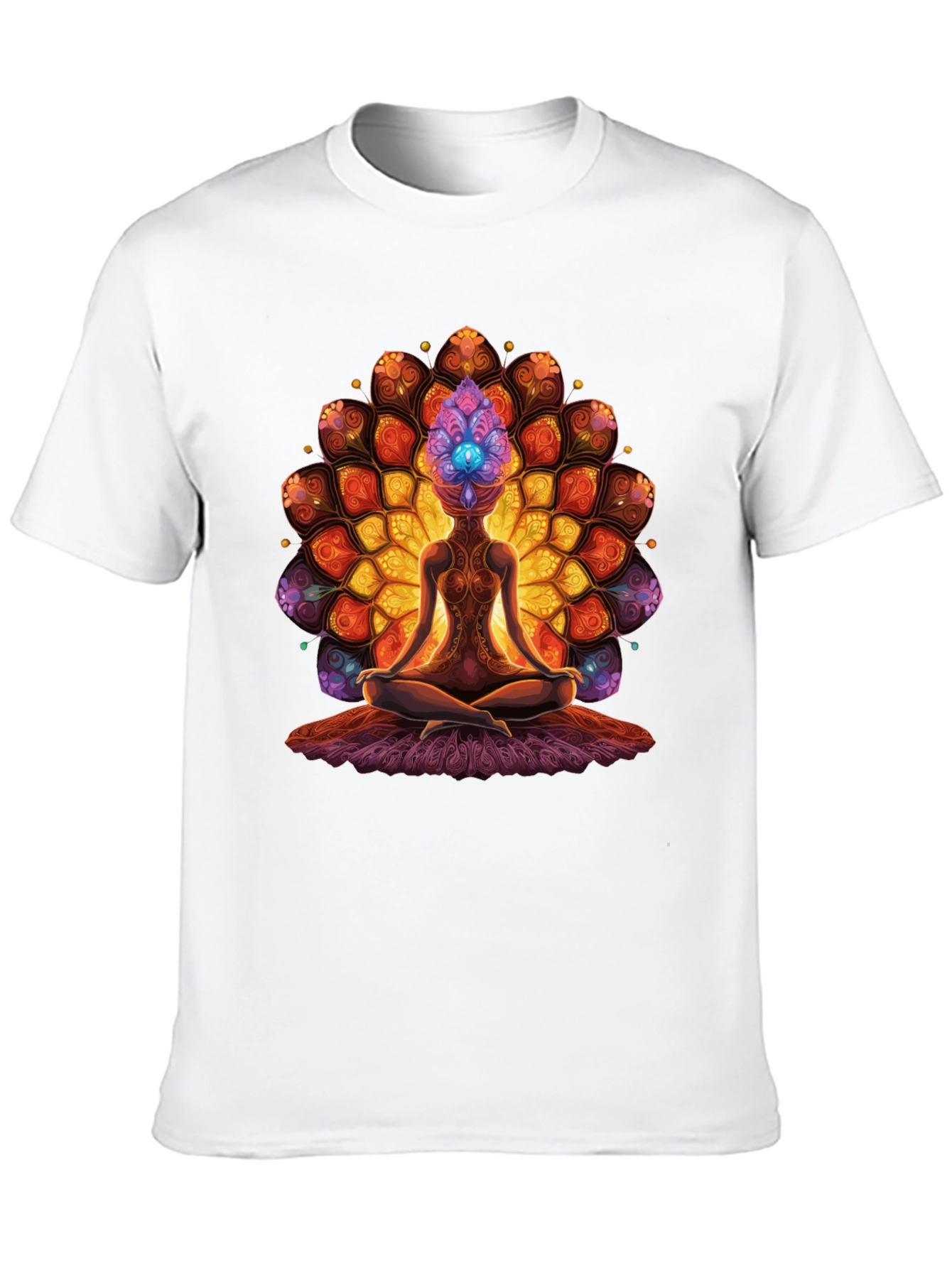 Black Meditative Mandala T-Shirt - Spiritual Design view 10