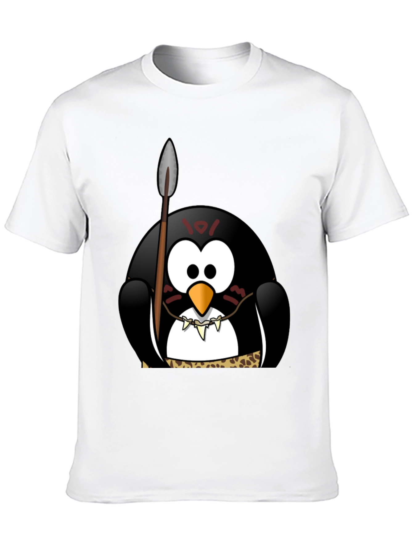 Black Tribal Penguin Graphic T-Shirt - Black Cotton Tee view 10