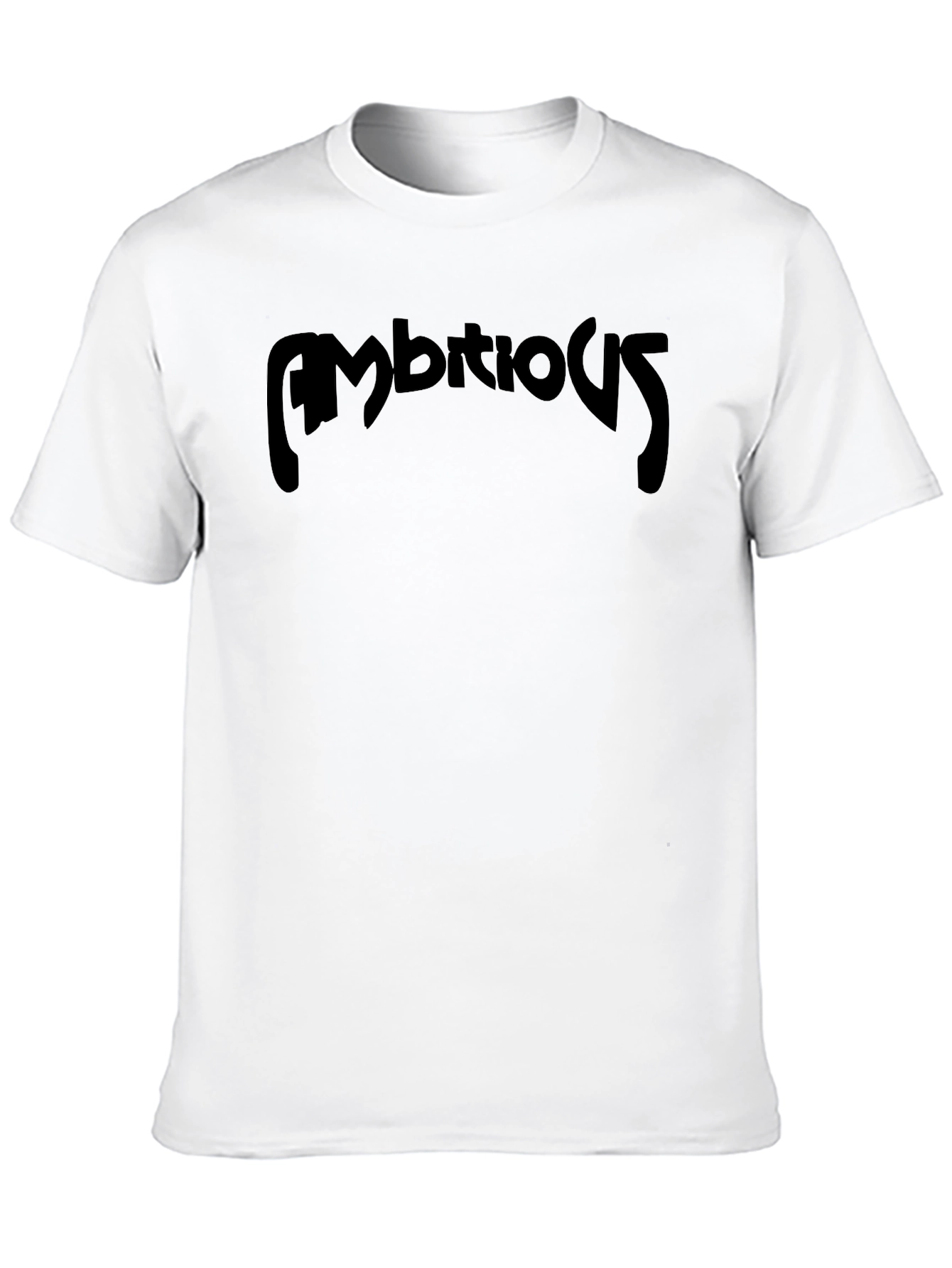 Black Ambitious Graphic Print Black T-Shirt view 10