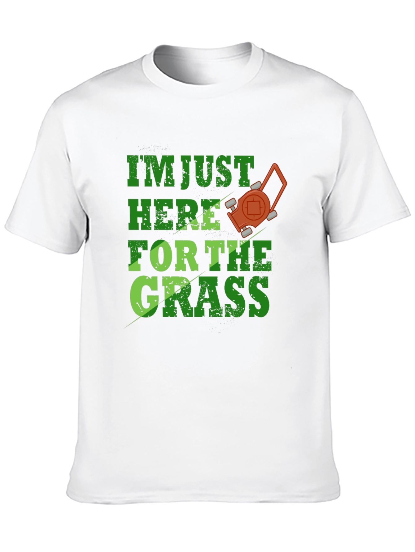 Black Funny Lawn Care T-Shirt - "Here for the Grass" view 10
