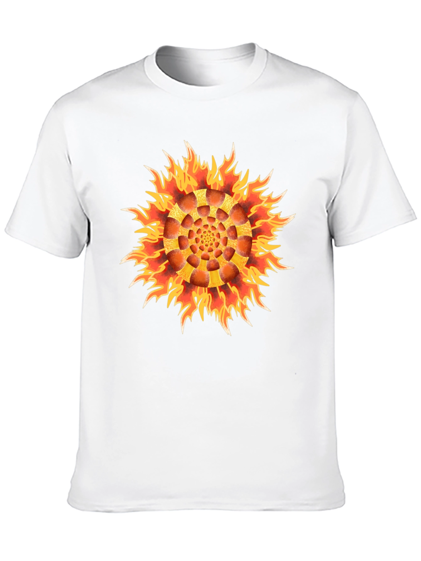Black Fiery Flower Graphic Black T-Shirt view 10