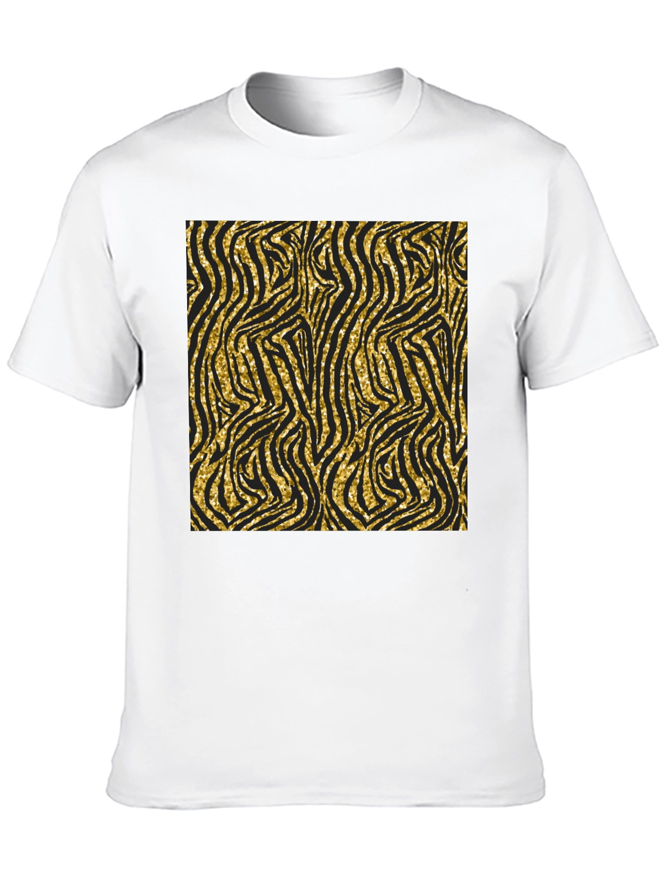 Black Gold Zebra Print Black T-Shirt view 10