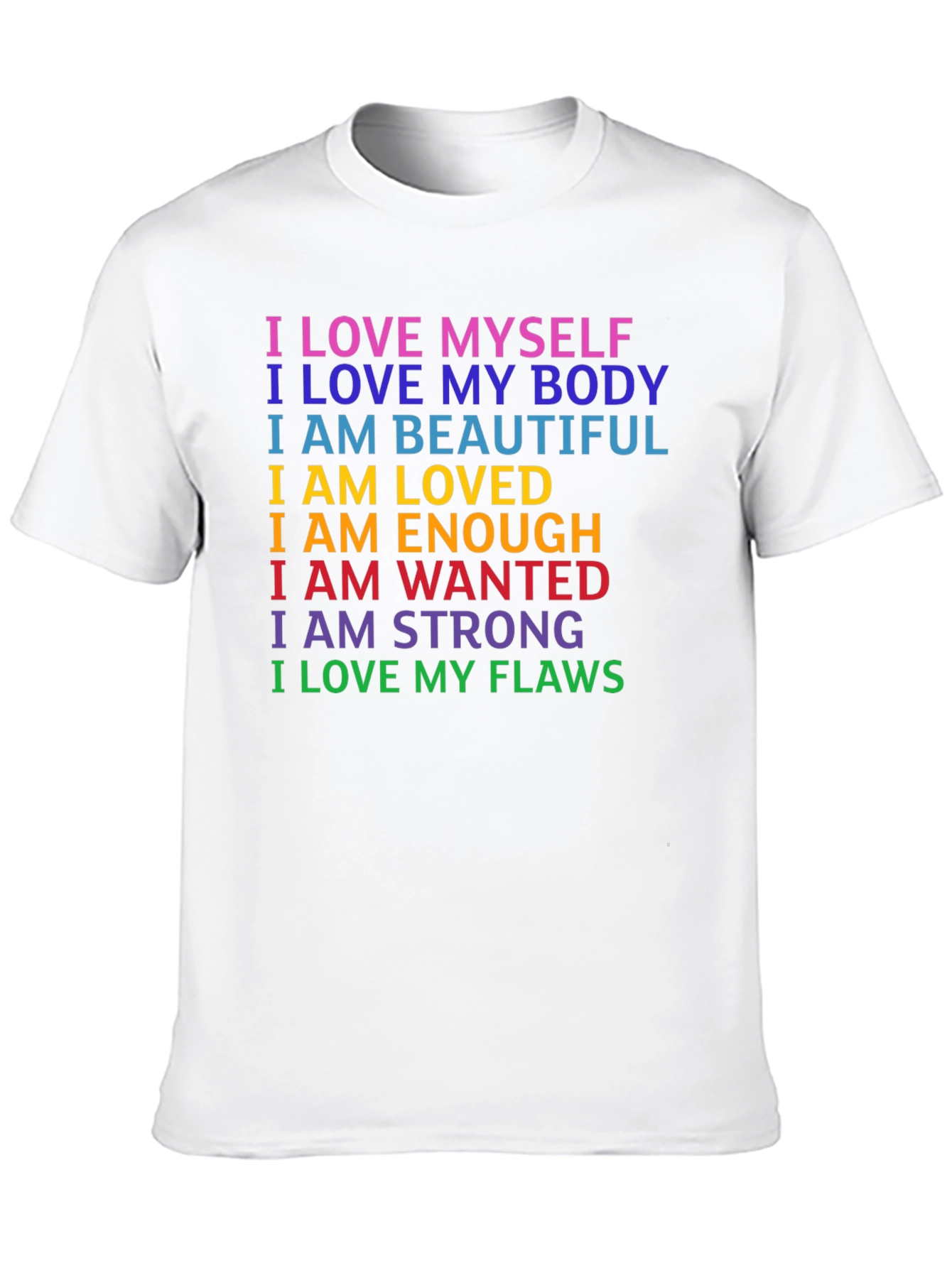 Black Rainbow Affirmation T-Shirt: Self Love Design view 10