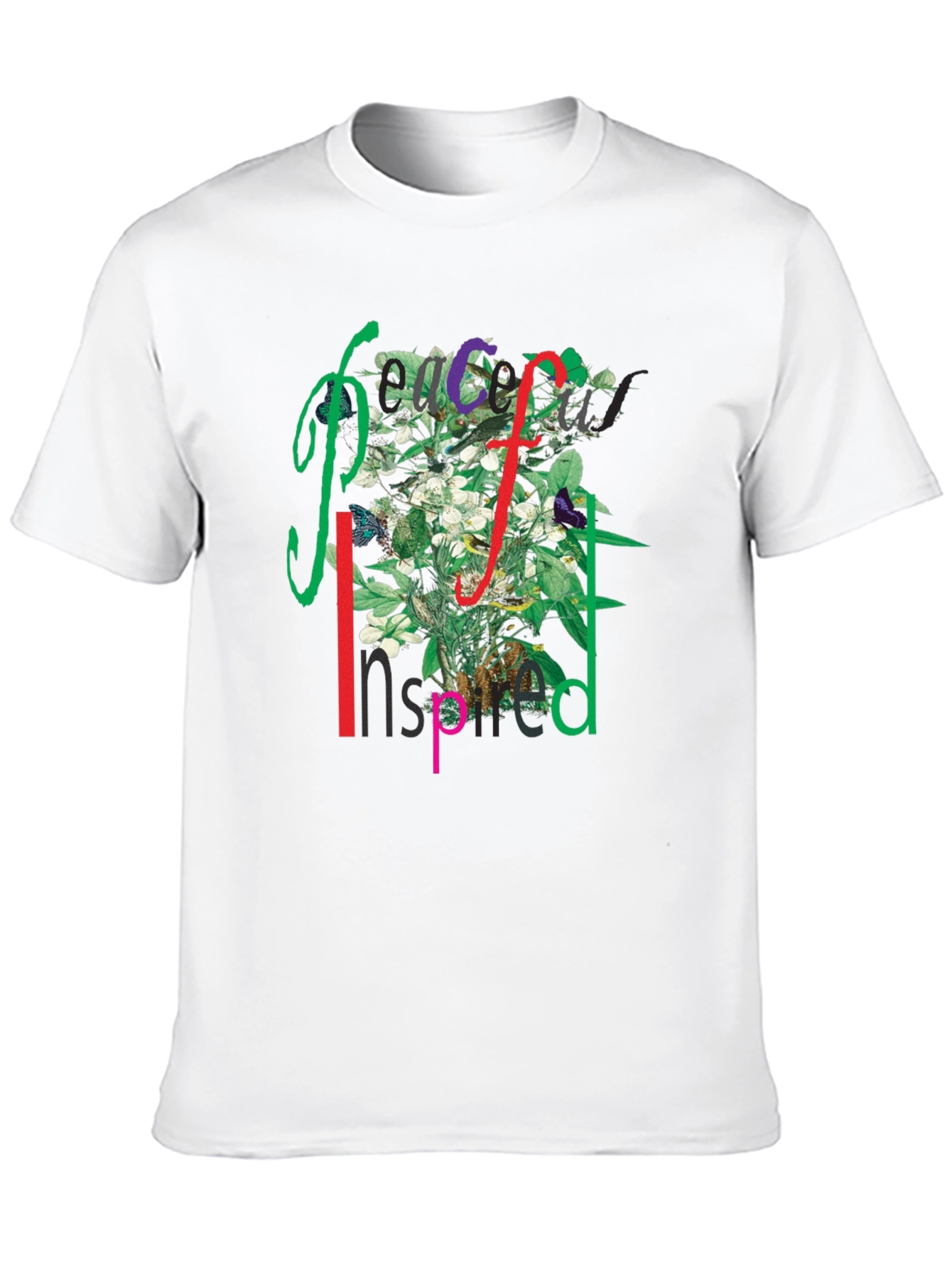 Black Peace Inspired Floral Graphic T-Shirt view 10