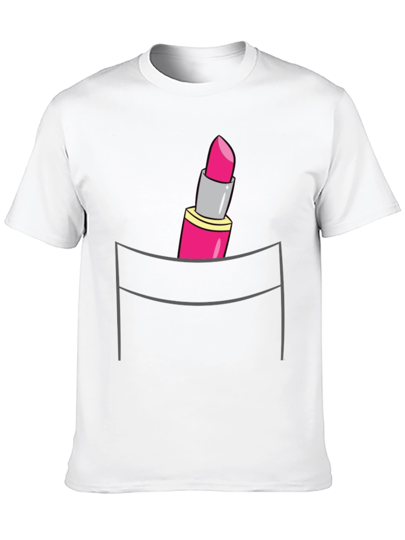 Black Lipstick Pocket T-Shirt - Trendy Graphic Tee view 10