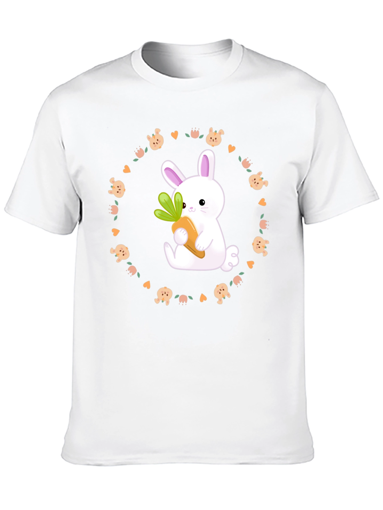 Black Cute Bunny Carrot T-Shirt view 10