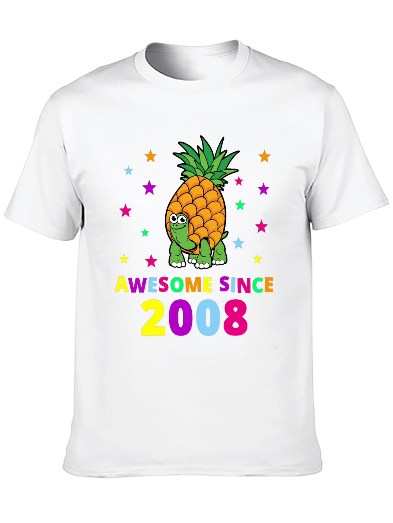 Black Awesome Since 2008 Turtle-Pineapple Graphic Tee view 10