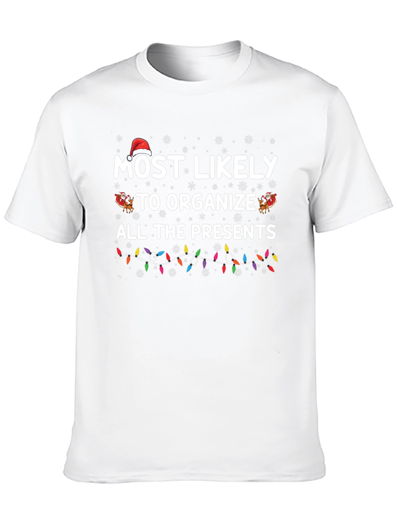 Black Most Likely to Organize Presents Christmas T-Shirt view 10