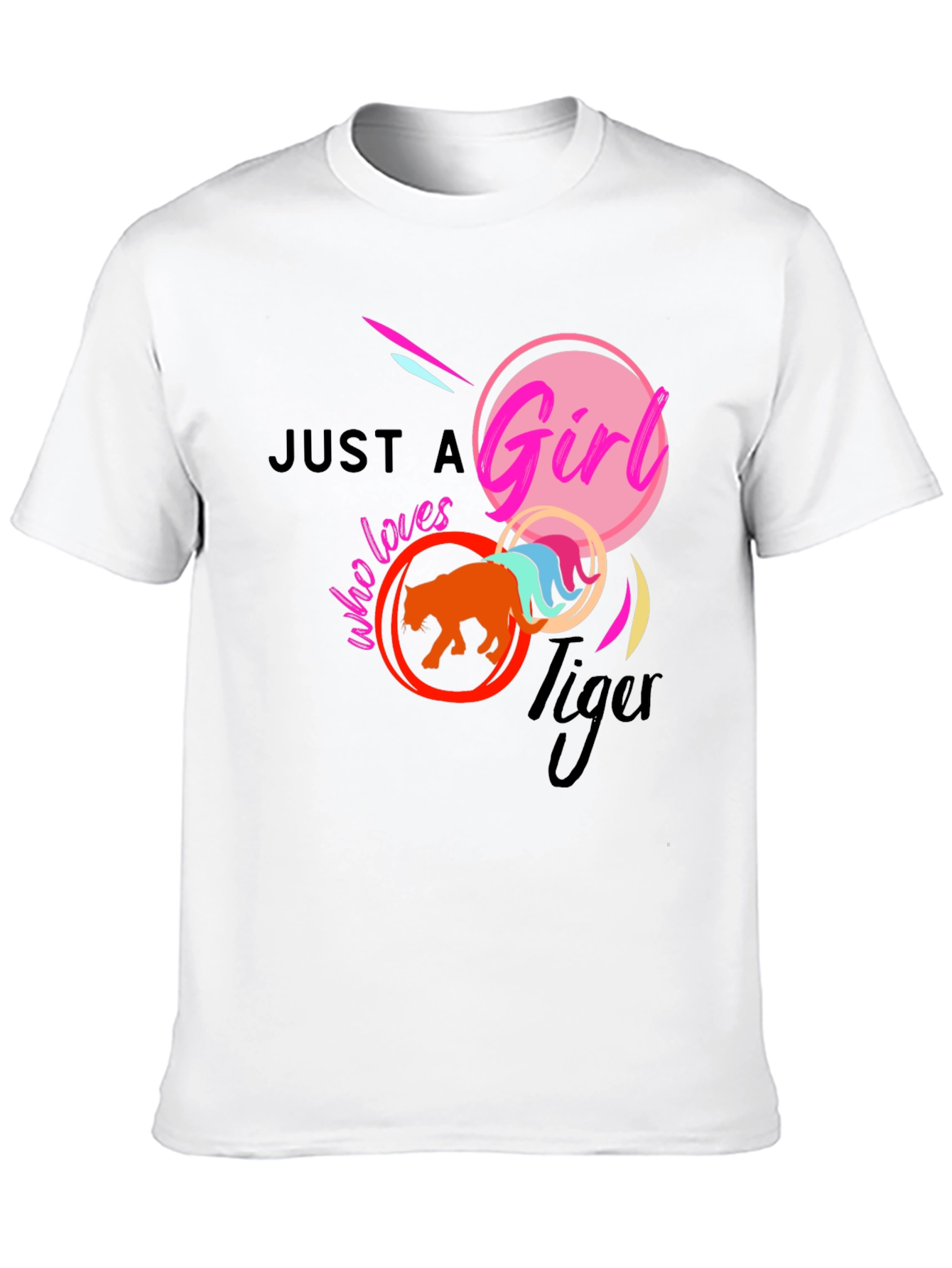 Black Just A Girl Who Loves Tigers Graphic T-Shirt view 10