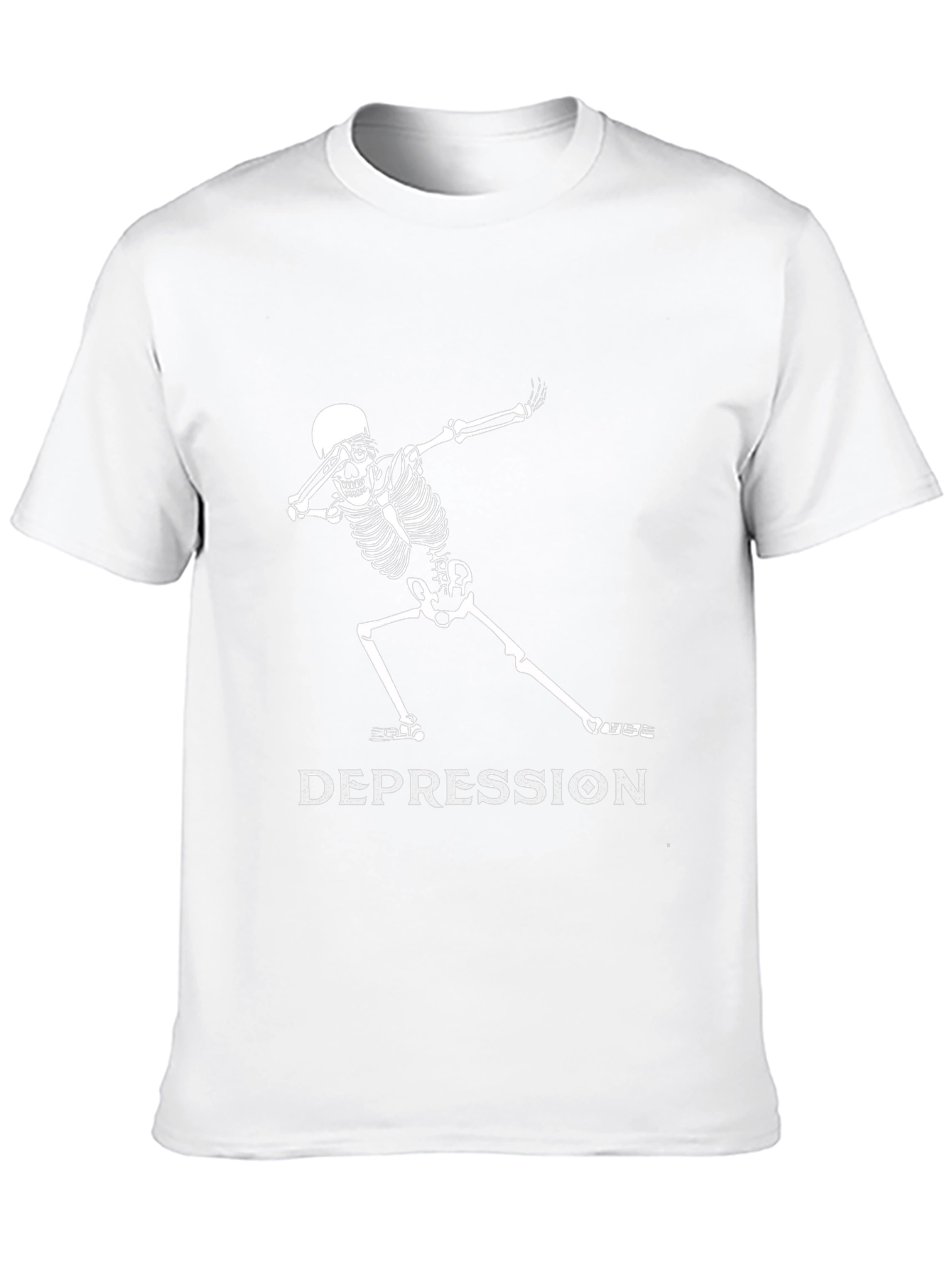 Black Dabbing Skeleton Depression T-Shirt - Unisex Graphic Tee view 10