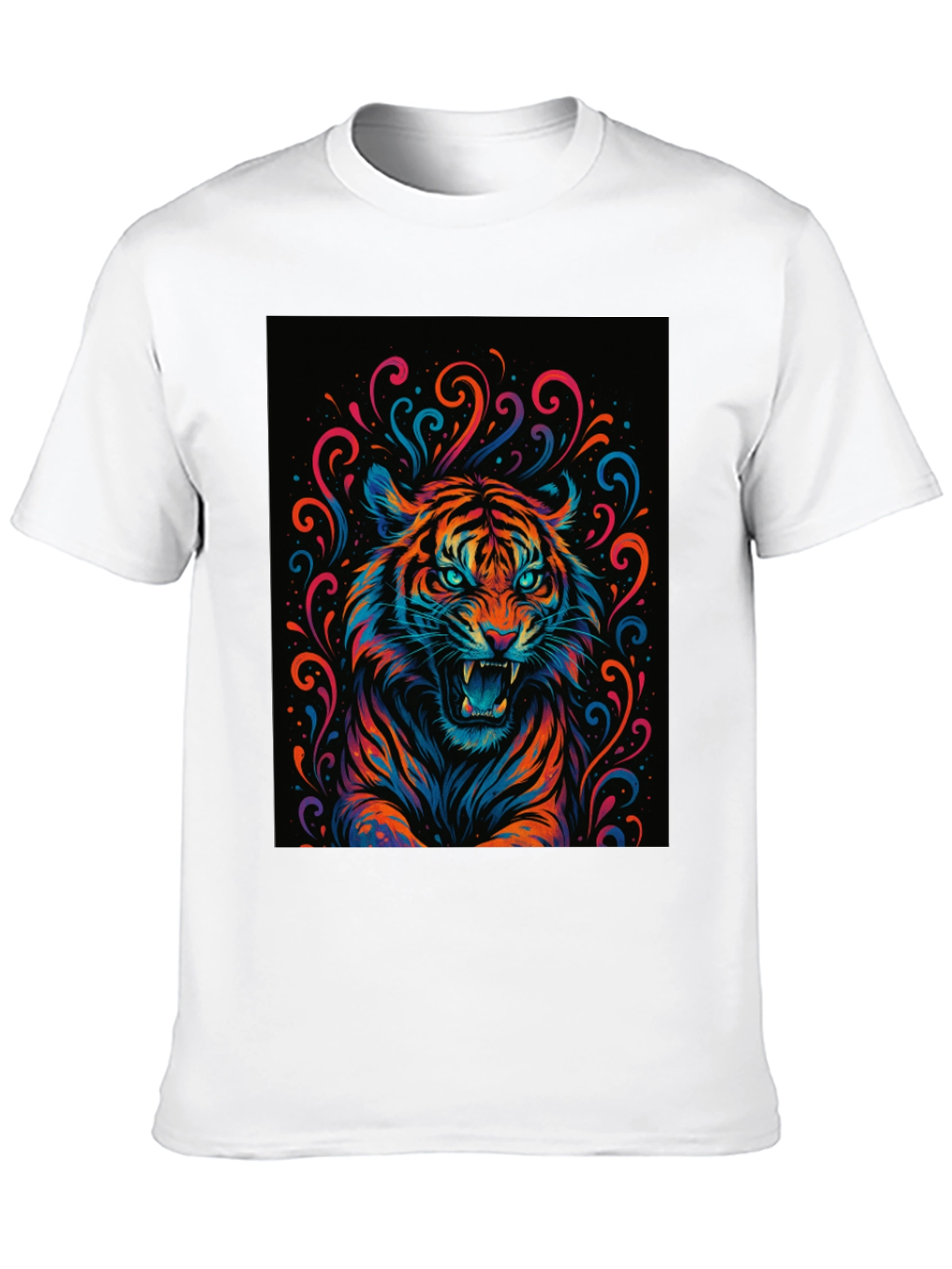 Black Vibrant Tiger Graphic Tee - Bold Statement Shirt view 10