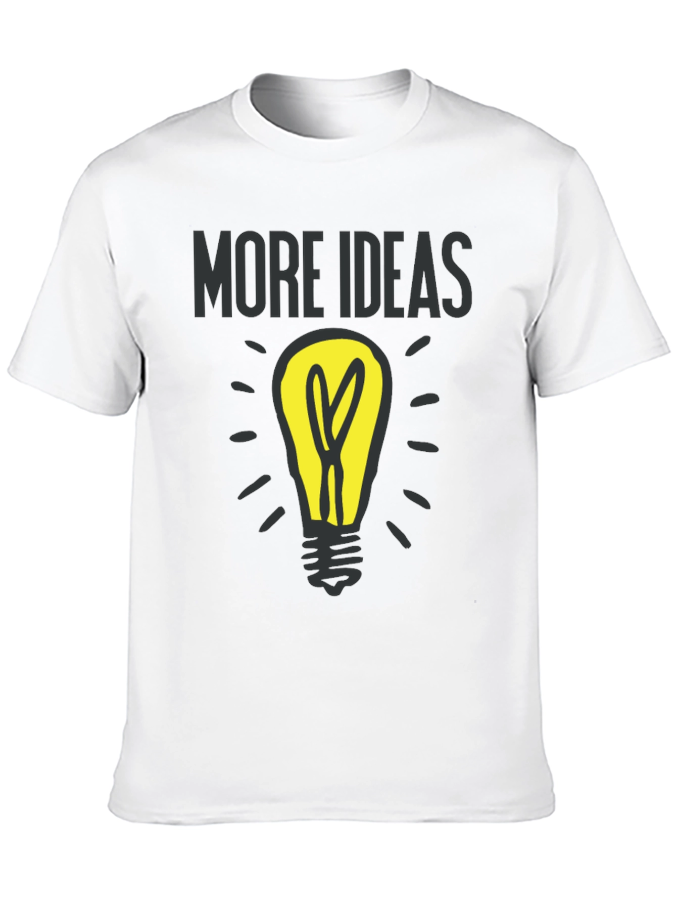 Black More Ideas Light Bulb Graphic T-Shirt view 10
