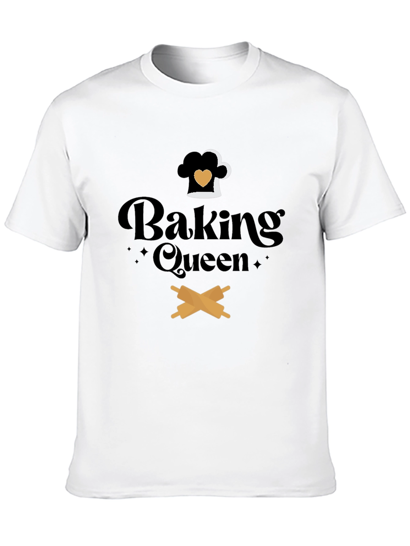 Black Baking Queen Graphic Tee - Chef Hat & Rolling Pins view 10