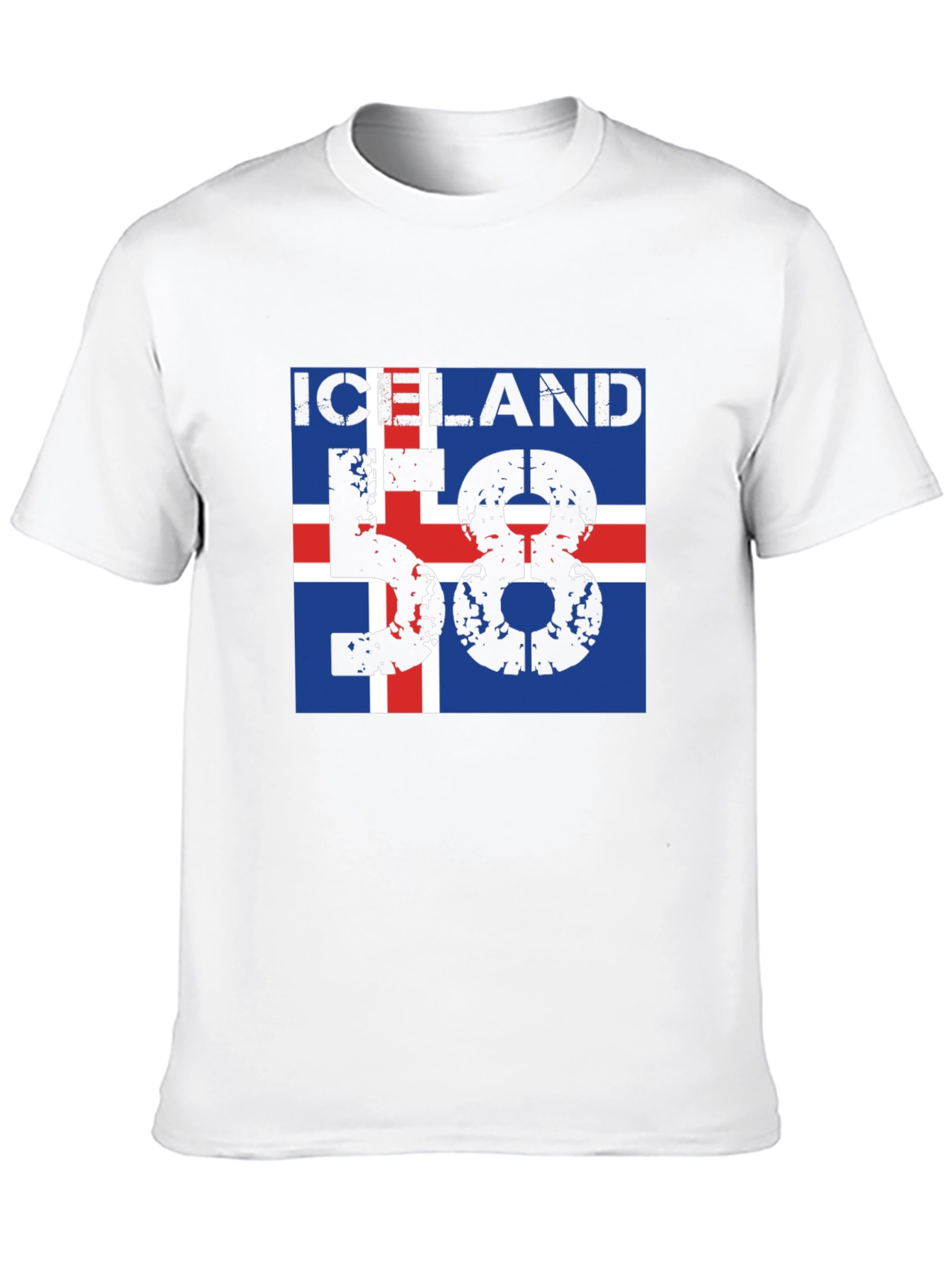 Iceland Flag Graphic T-Shirt - Black - 10