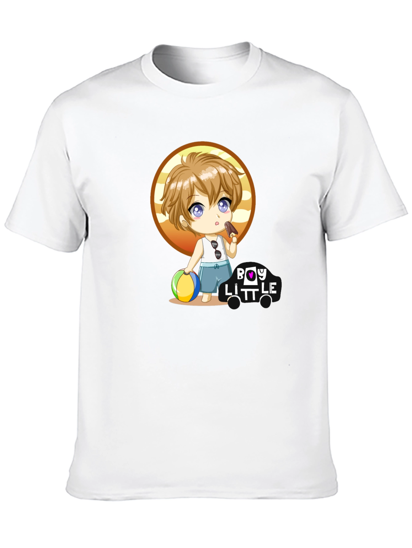 Black Boy Little Cartoon Graphic T-Shirt view 10