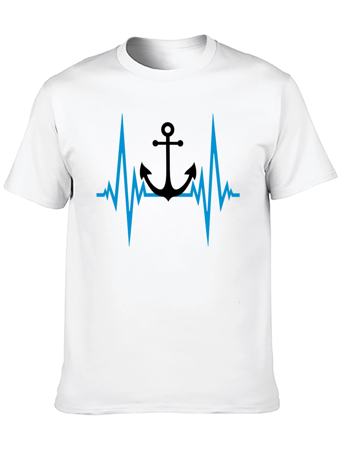 Black Anchor Heartbeat Graphic Tee view 10