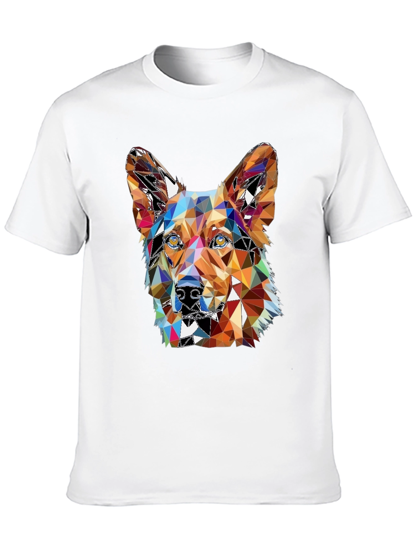Black Geometric Dog T-Shirt - Artistic Graphic Tee view 10