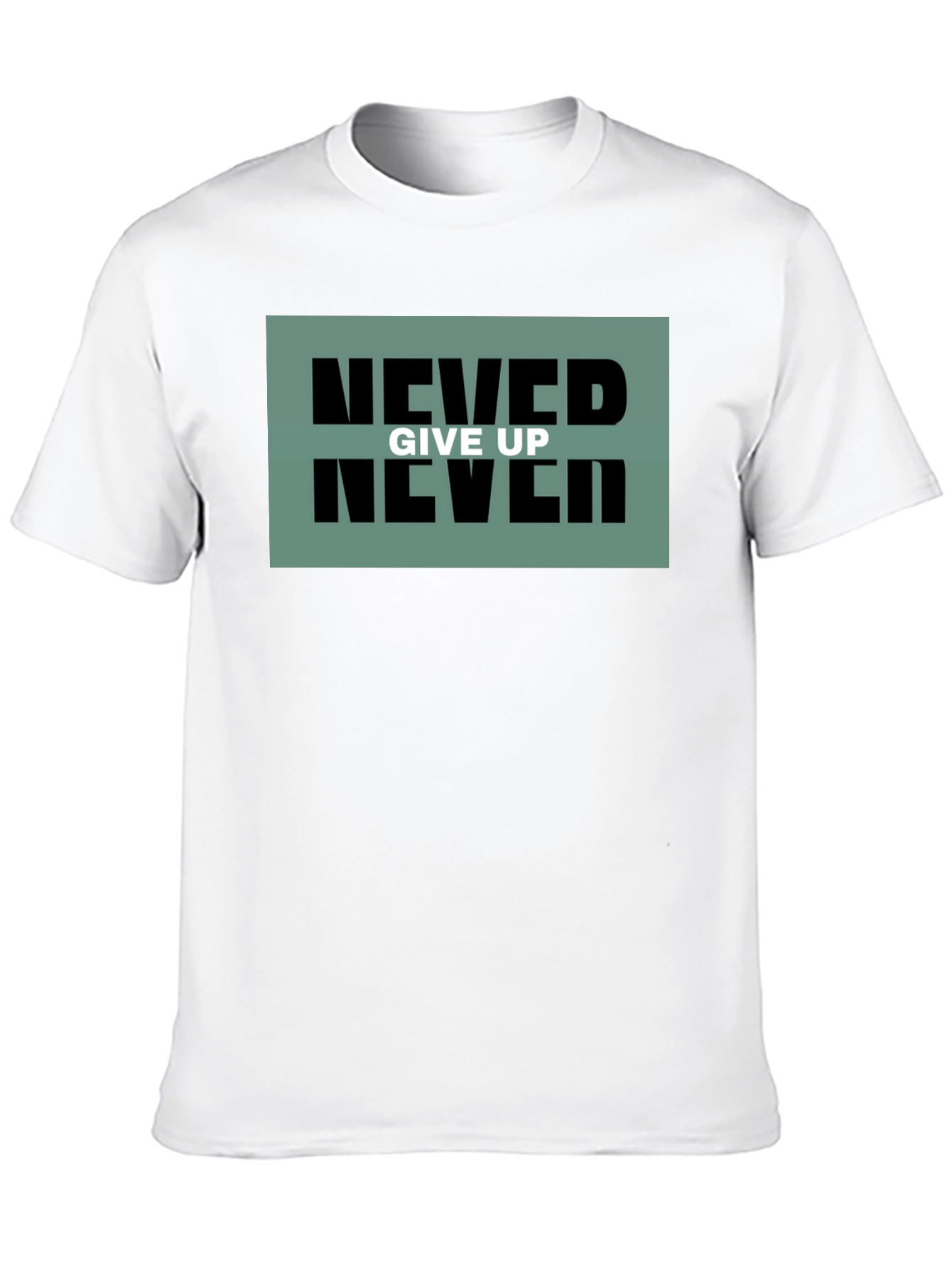 Black Never Give Up Black Graphic Tee view 10