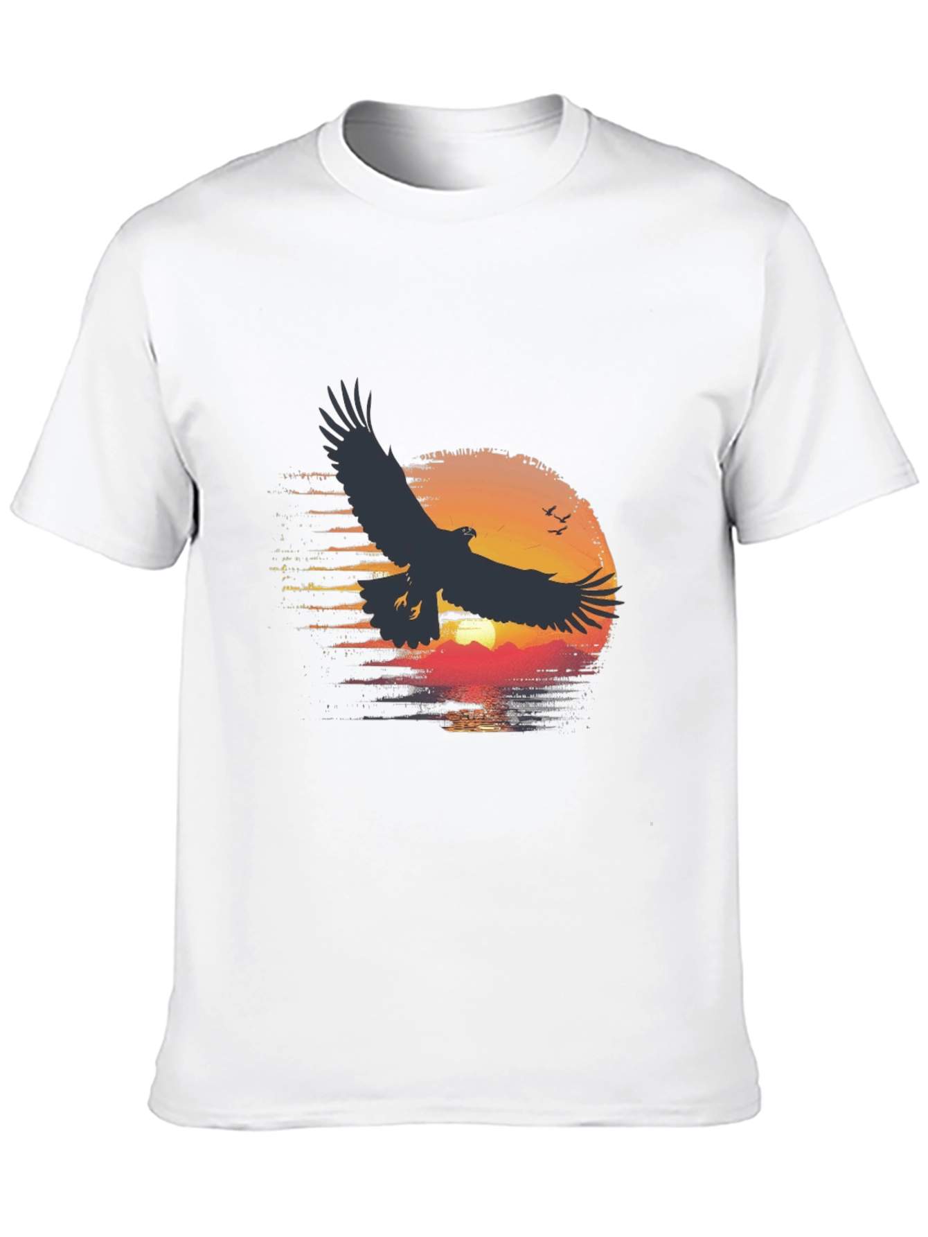 Black Eagle Sunset Graphic Tee - Black Cotton Blend view 10