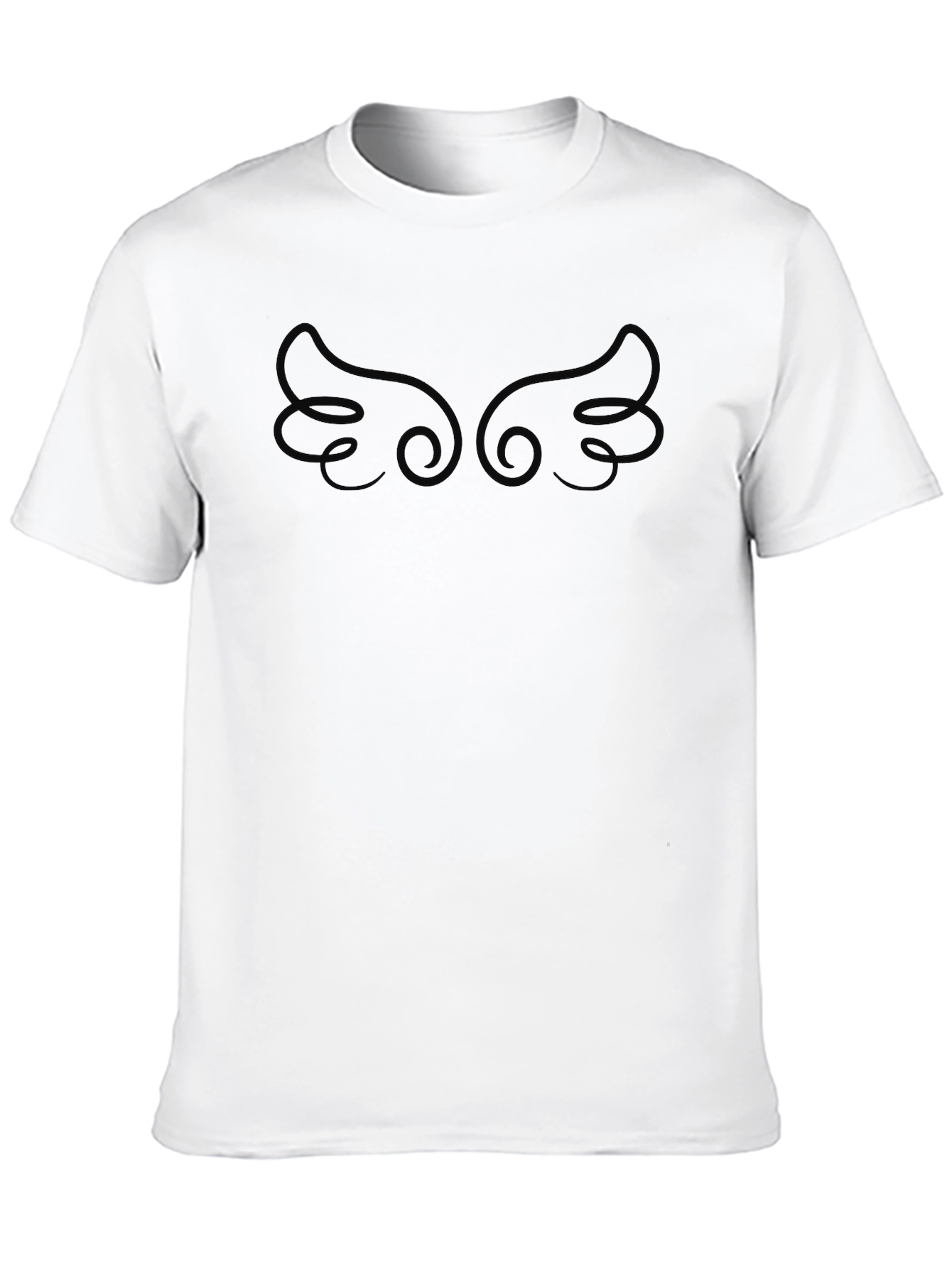 Black Angel Wings Graphic Black Tee - Men's Casual Style view 10