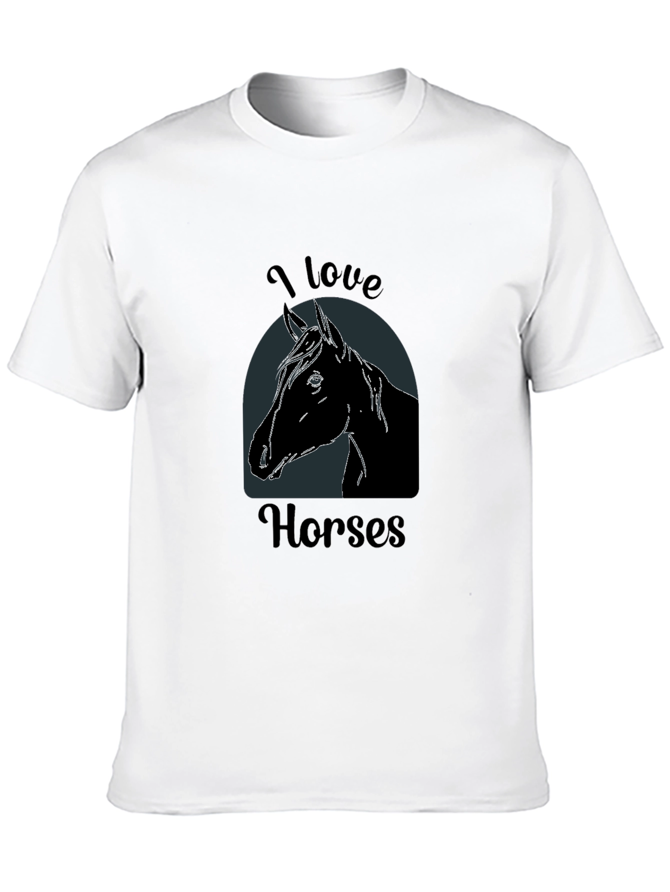 Black I Love Horses Black T-Shirt - Equestrian Tee view 10