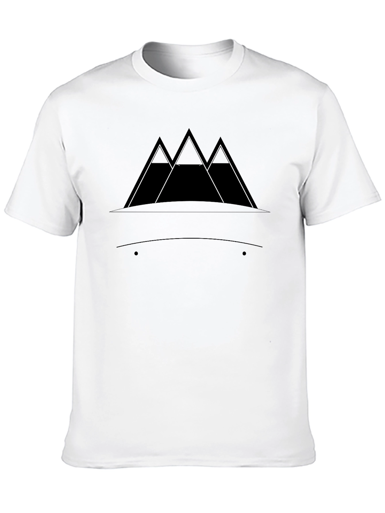 Black Minimalist Mountain Graphic Black T-Shirt view 10