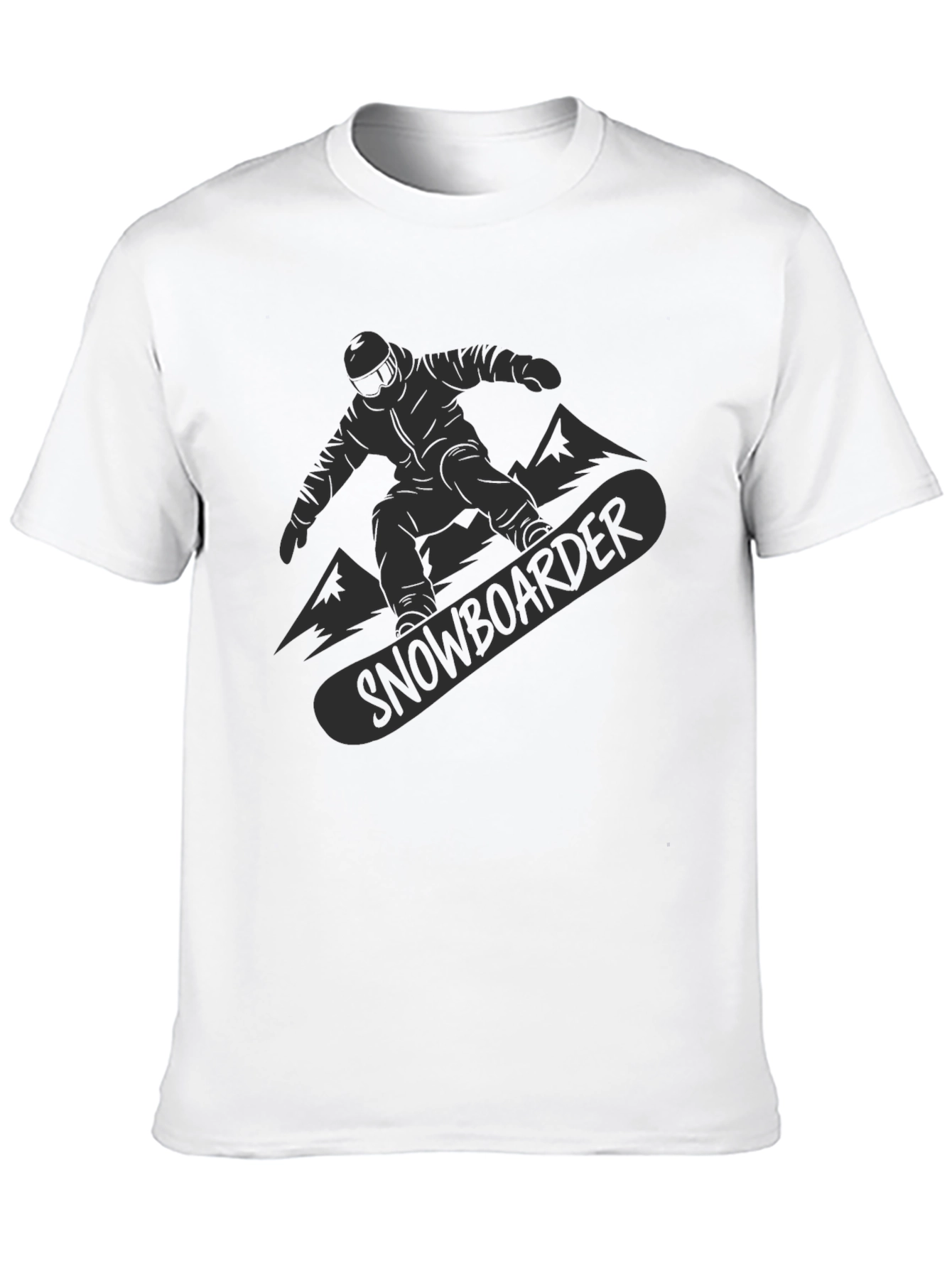 Black Snowboarder Graphic Tee - Black Cotton Comfort view 10
