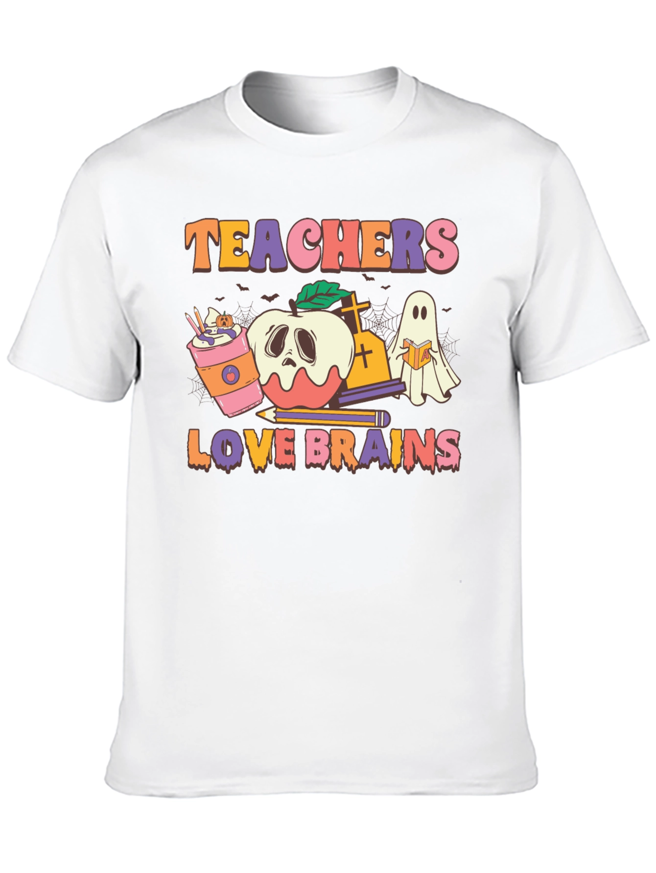 Black Teachers Love Brains Halloween Graphic Tee view 10