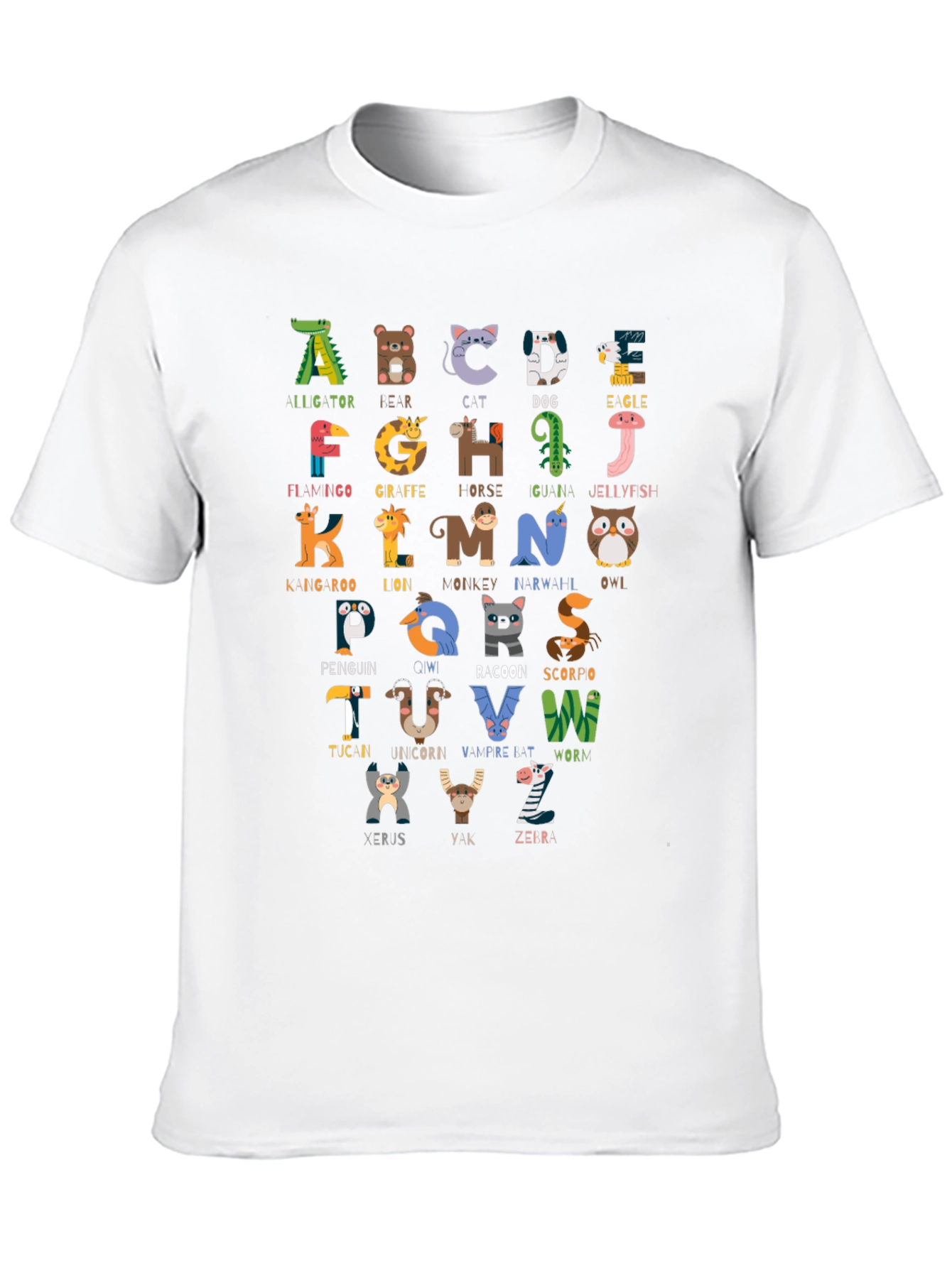 Black Animal Alphabet T-Shirt, Educational ABC Tee view 10