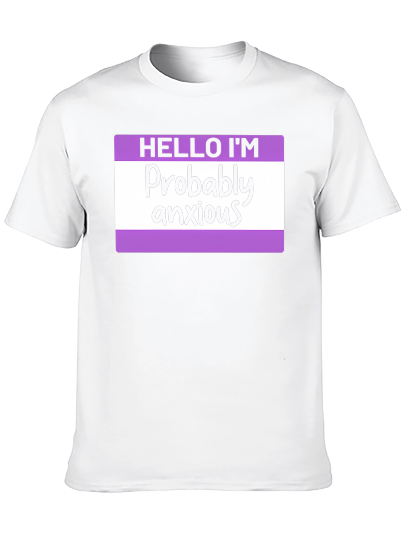 Black Probably Anxious T-Shirt - Funny Graphic Tee view 10