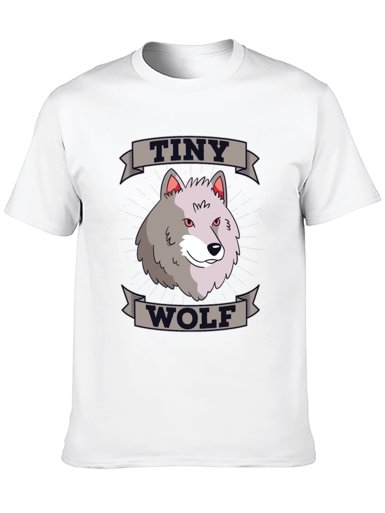 Black Tiny Wolf Graphic T-Shirt - Black Cotton Blend Tee view 10
