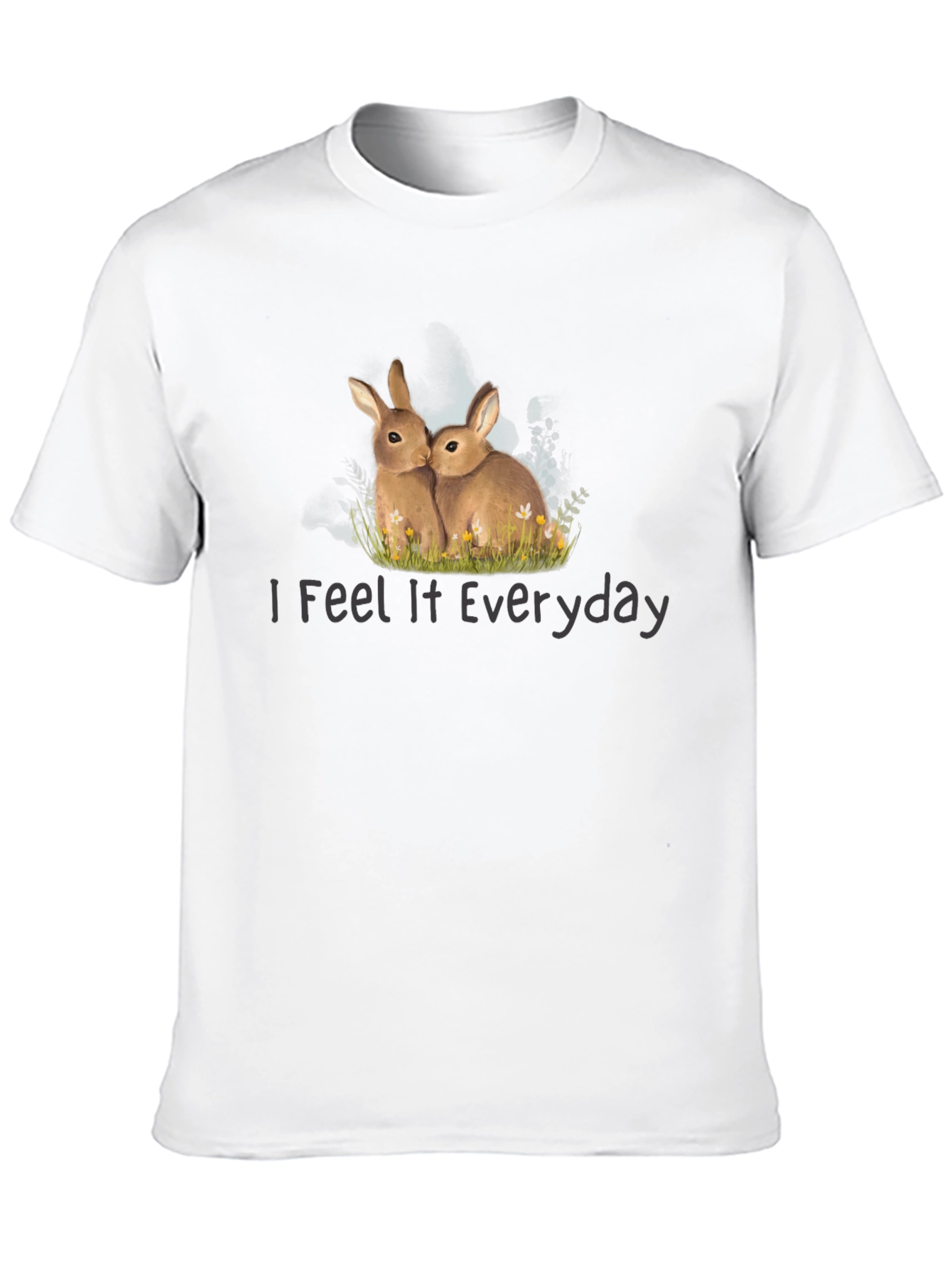 Black I Feel It Everyday Bunny T-Shirt view 10