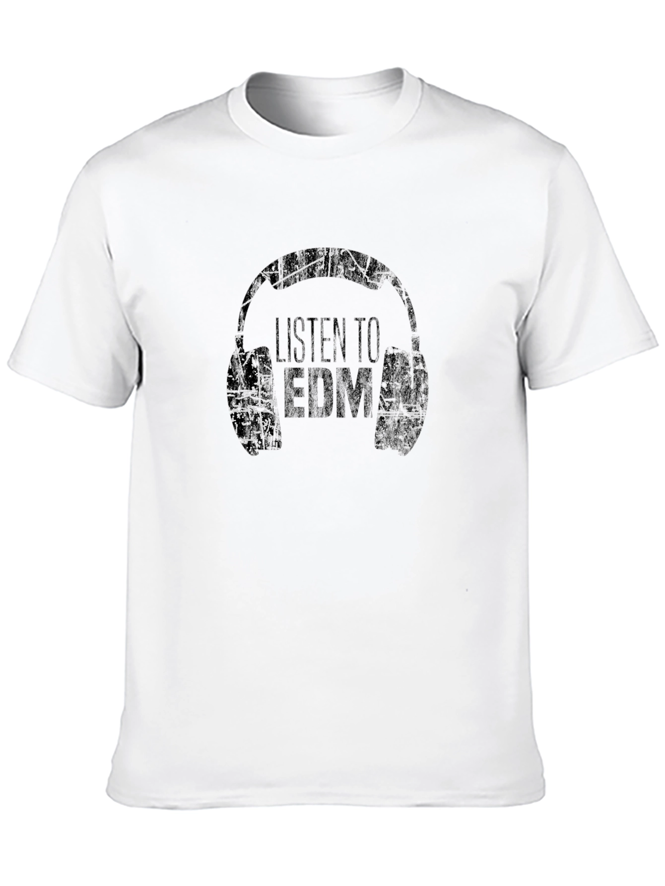 Black Listen to EDM Graphic Tee - Black Cotton Music Shirt view 10