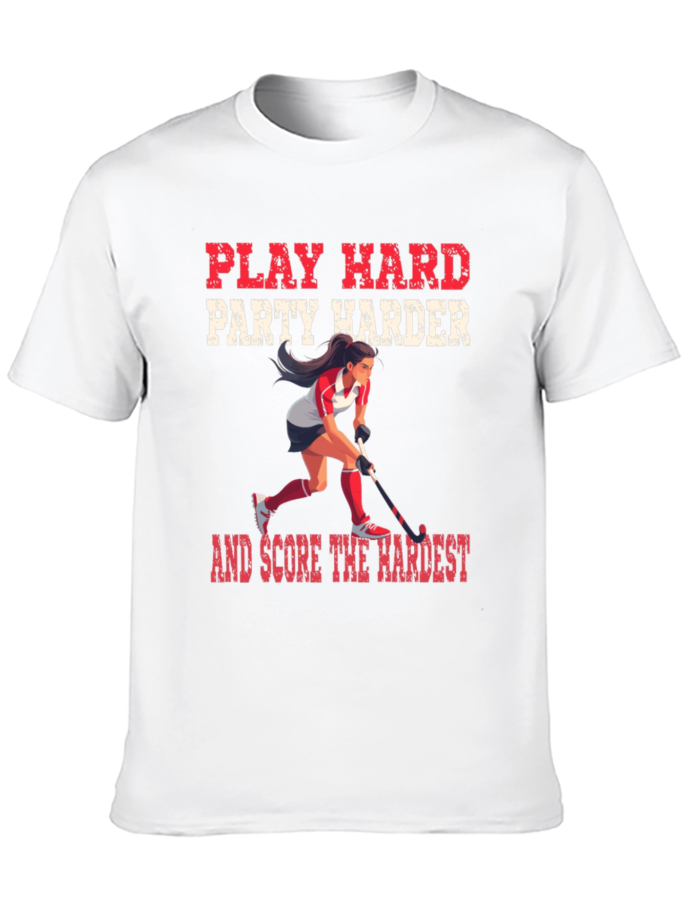Black Play Hard Hockey Graphic Tee view 10