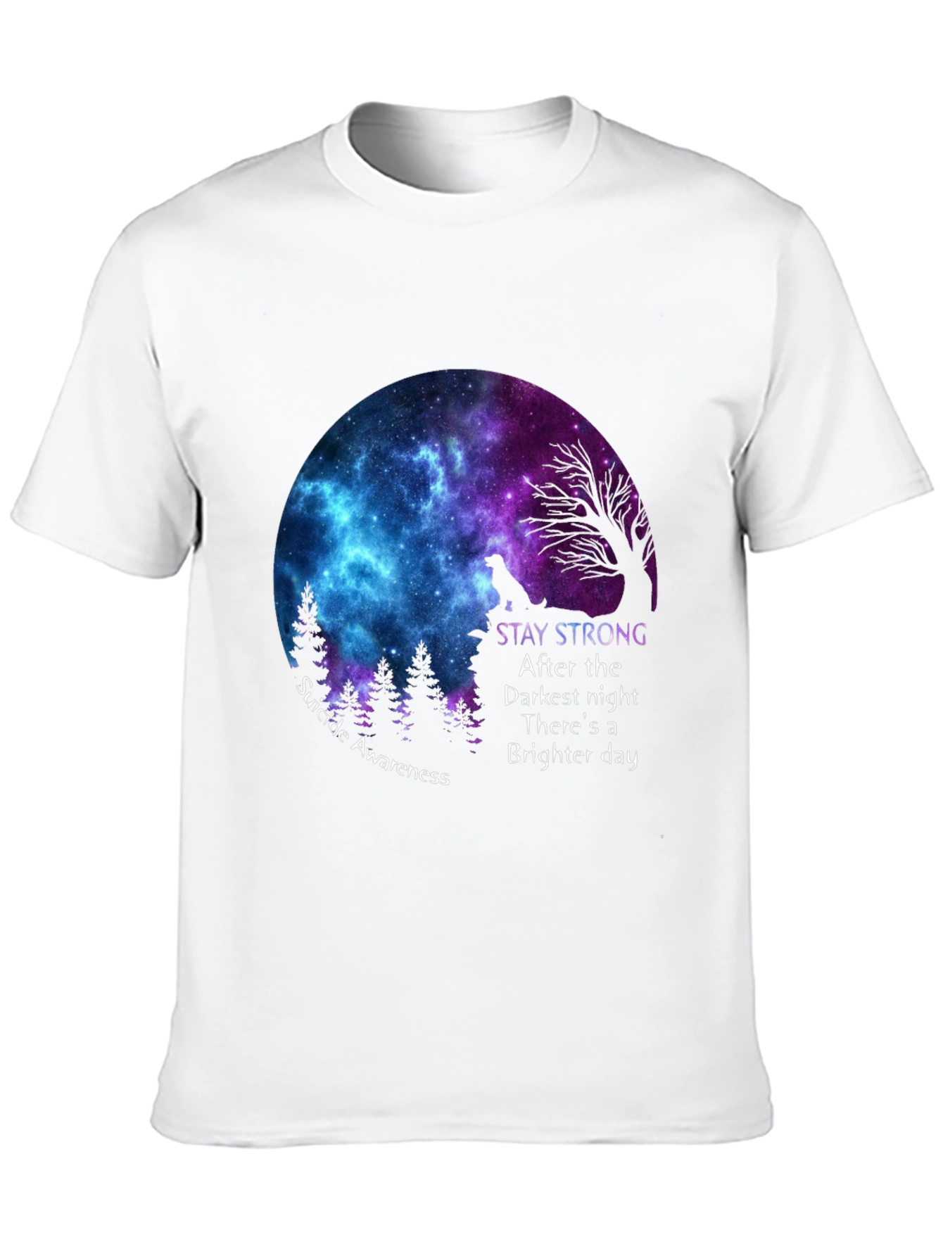 Black Stay Strong Suicide Awareness Graphic Tee view 10