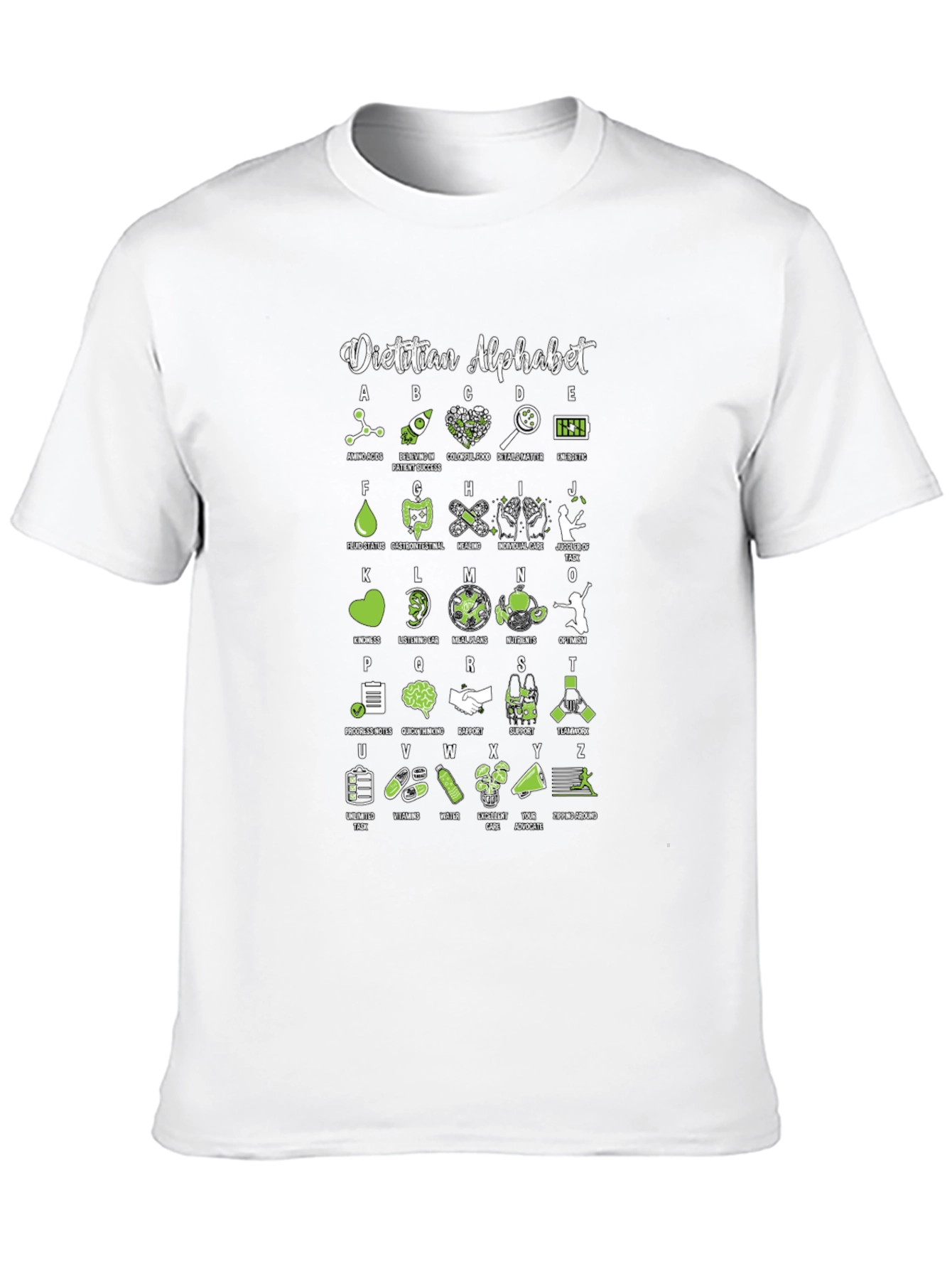 Black Dietitian Alphabet T-Shirt - Nutritionist ABCs view 10