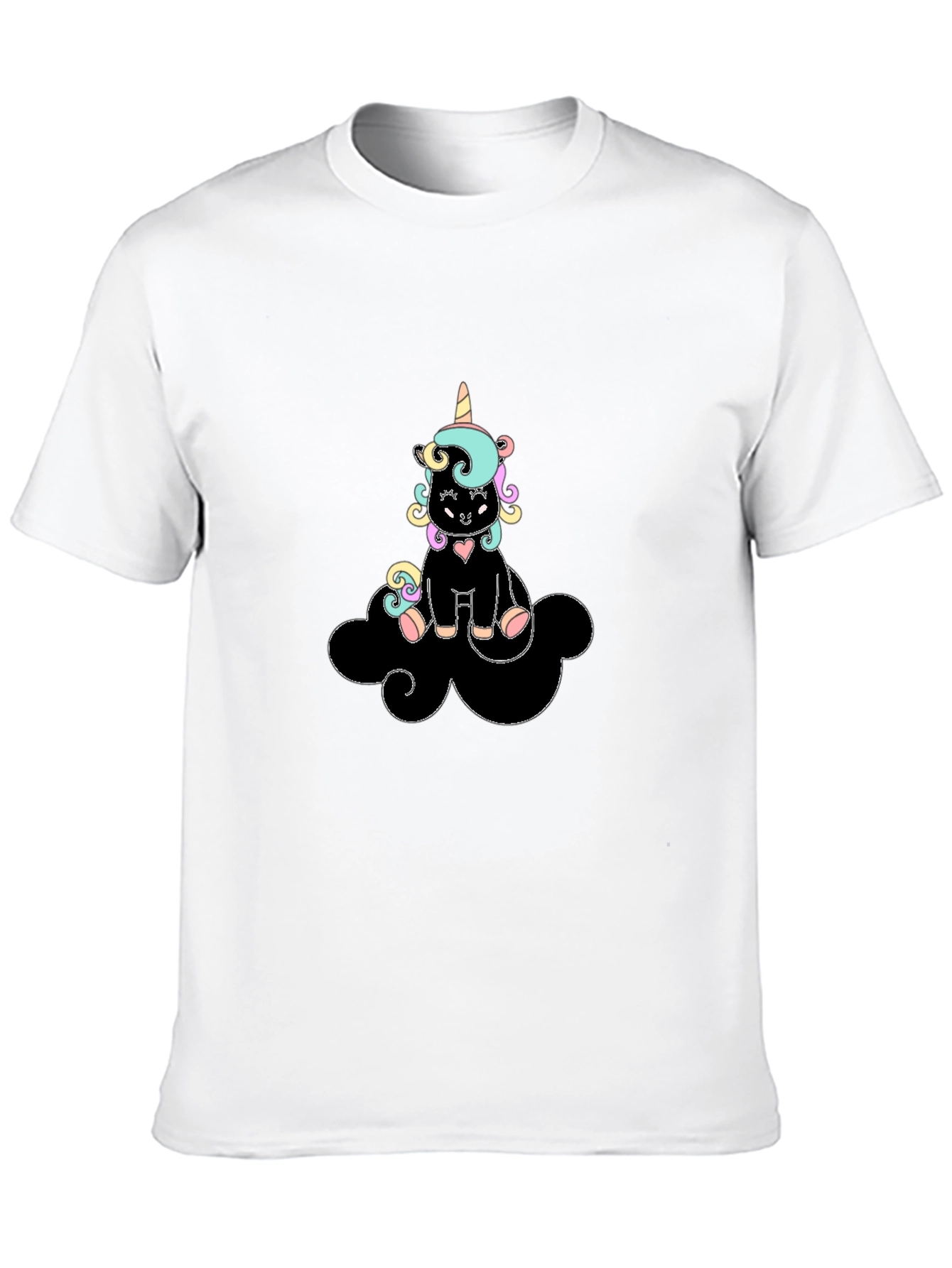 Black Unicorn Cloud Graphic Tee - Black Cotton Comfort view 10