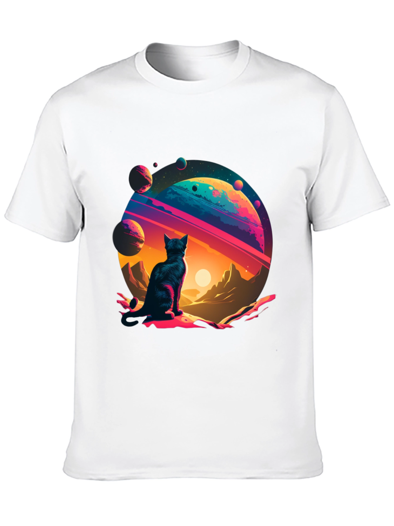 Black Cosmic Cat T-Shirt - Galaxy Adventure! view 10