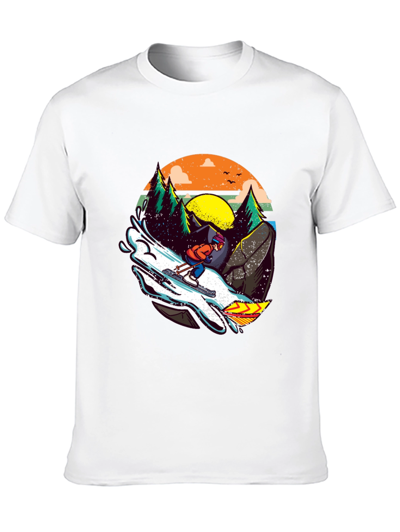 Black Skiing Adventure Graphic Tee view 10