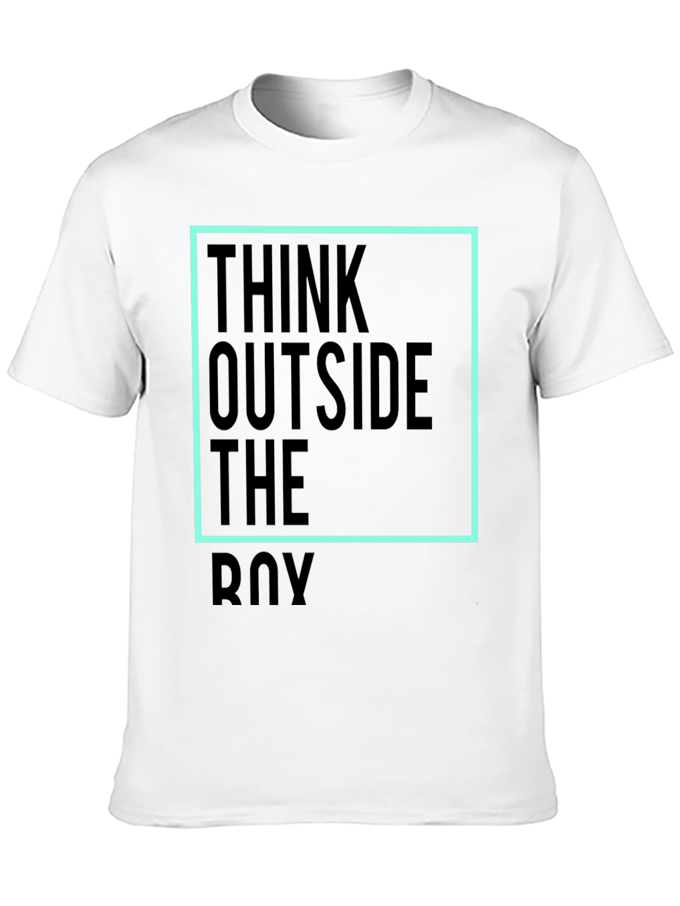 Black Think Outside The Box Tee - Unisex Black Cotton T-Shirt view 10