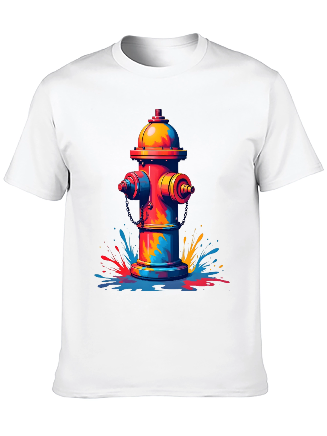 Black Colorful Fire Hydrant Graphic Tee view 10