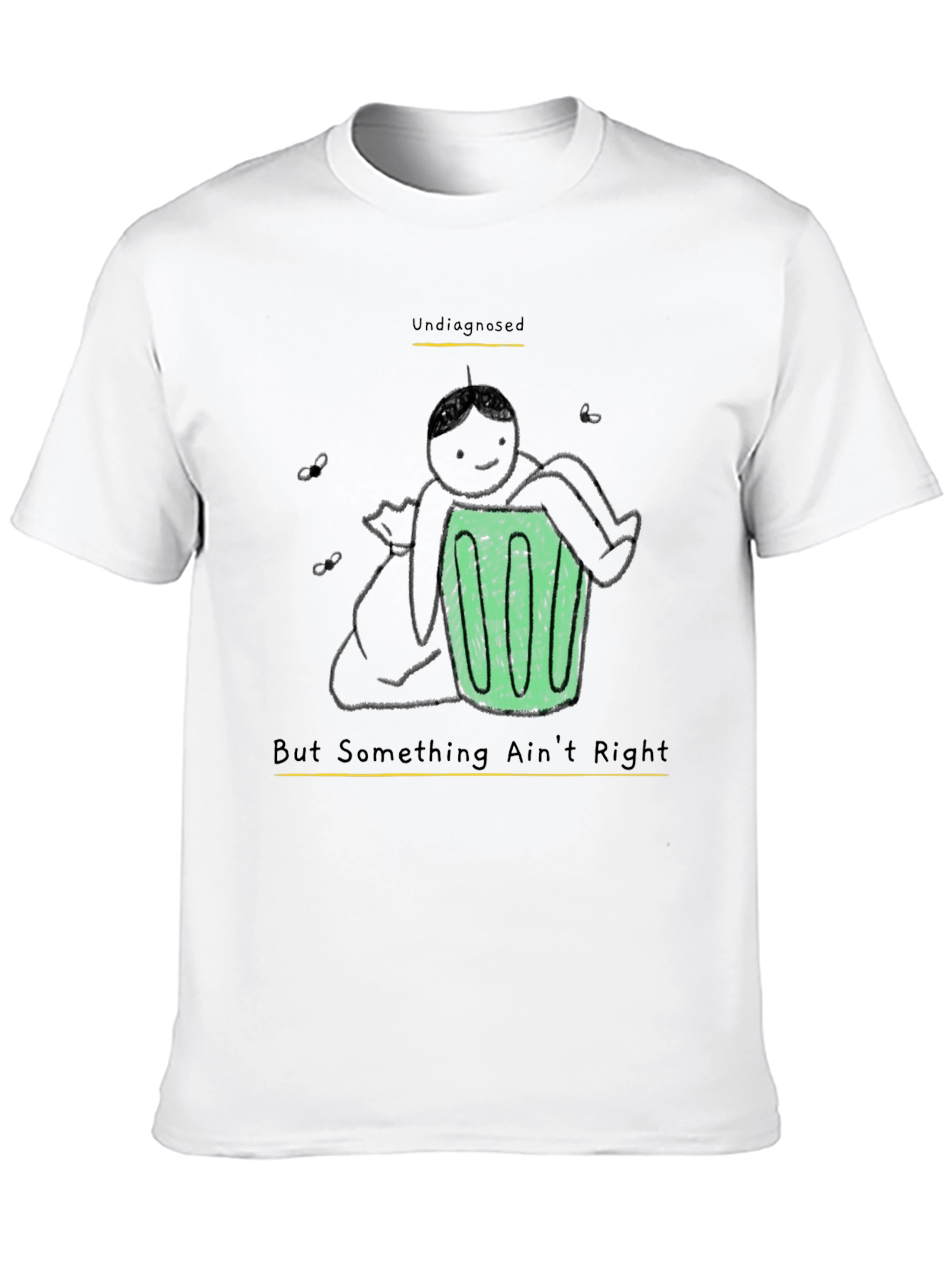 Black Undiagnosed Funny Graphic T-Shirt view 10