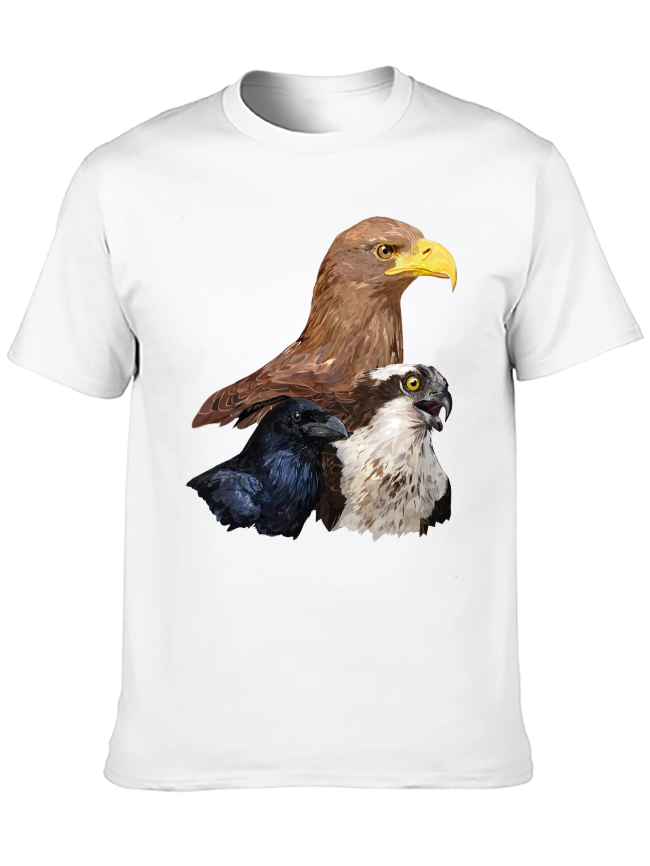 Black Men's Eagle, Raven, Osprey Graphic Print T-Shirt view 10