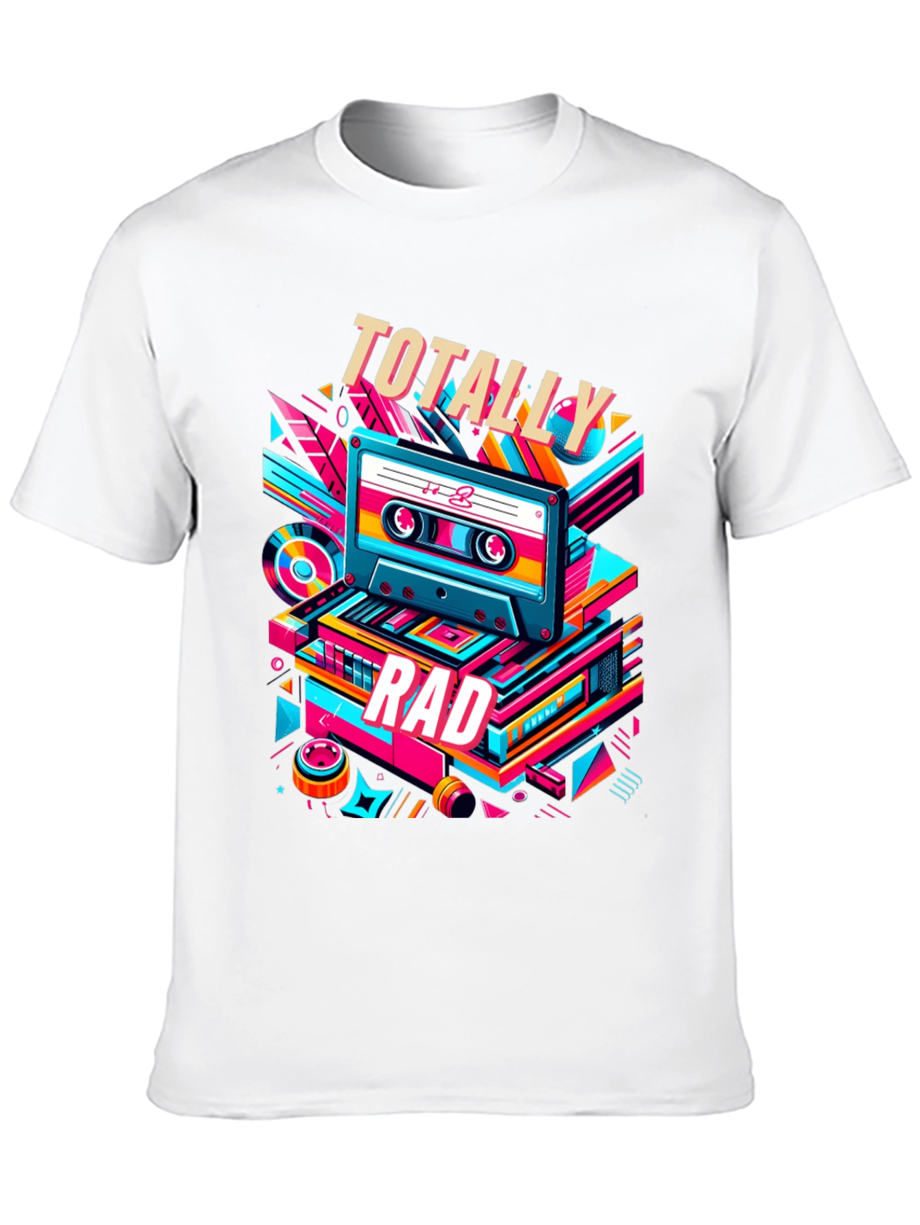 Black Totally Rad Retro Cassette T-Shirt view 10