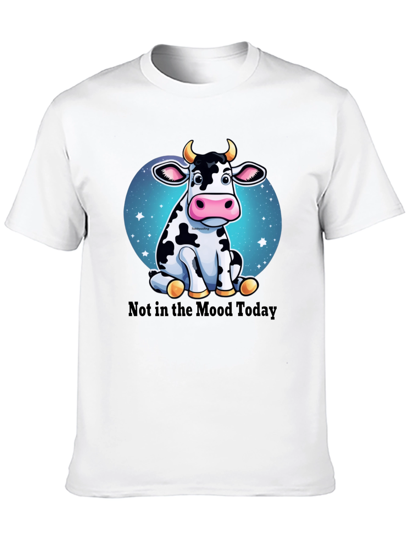 Black Not in the Mood Cow Graphic Tee - Unisex Black T-Shirt view 10